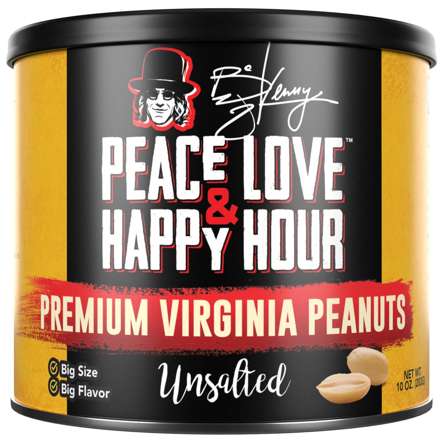 Unsalted Premium Virginia Peanuts - 10 oz Can | Non-GMO, Gluten-Free Snack for Parties, Hiking & Healthy Eating