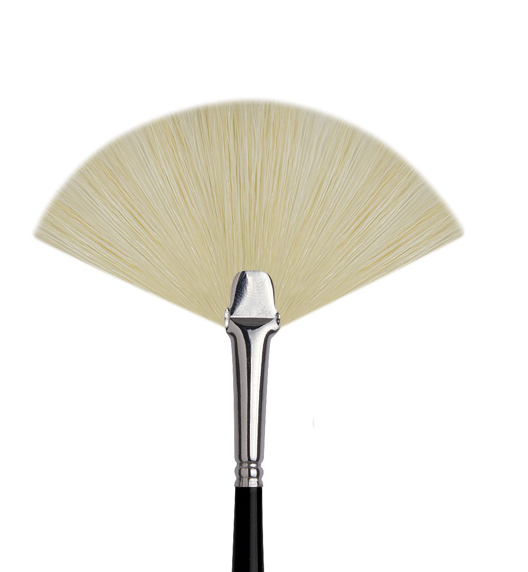 Da Vinci 404 Fan Blender Brush - Hog Bristle, Size 3 for Oil Painting & Varnishing