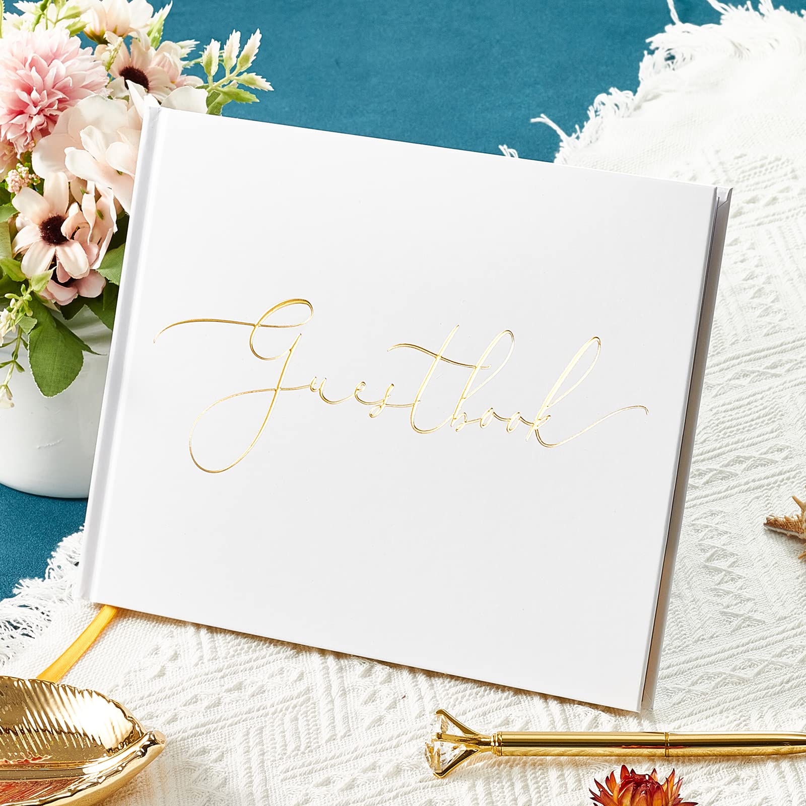 TRULIVA Wedding Guest Book with Pen - 9