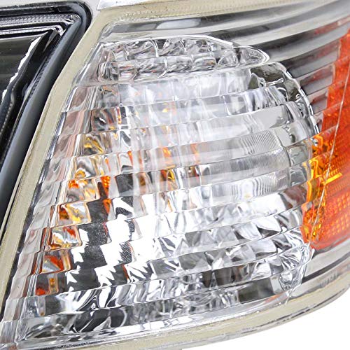 Spec-D Tuning Chrome Headlights & Corner Lights for 2000-2001 Toyota Camry - Left & Right Pair Headlight Lamp Assembly - Upgrade Your Ride with Stylish Lighting for Night Driving & Enhanced Visibility