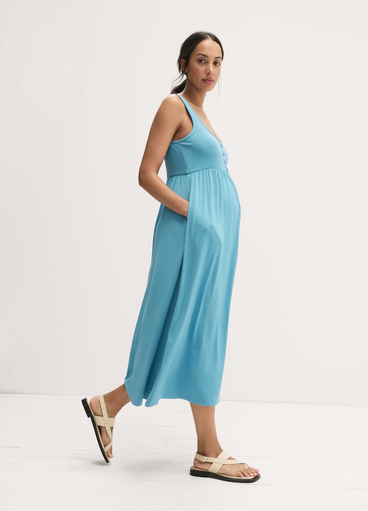Ultra Soft Ribbed Nursing Tank Dress for Moms - Perfect for Breastfeeding, Maternity Wear & Everyday Comfort