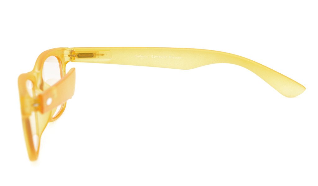 Eyekepper Computer Glasses with Blue Light Blocking & Anti-Glare Tinted Lenses - Matte Yellow Frame +4.00 Strength for Digital Eye Strain Relief | Perfect for Gaming, Office Work & Screen Time