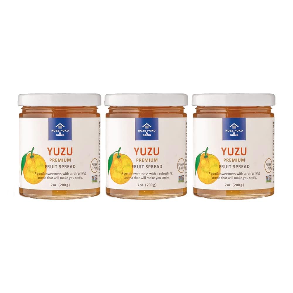 Premium Japanese Yuzu Citrus Marmalade - Natural Fruit Spread with No Artificial Additives (7oz, 3 Jars) | Perfect for Toast, Desserts & Gift Giving