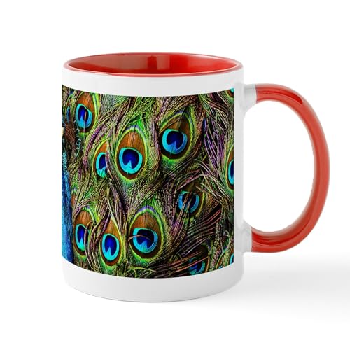 White/Red Inside - Peacock Watch! Mug