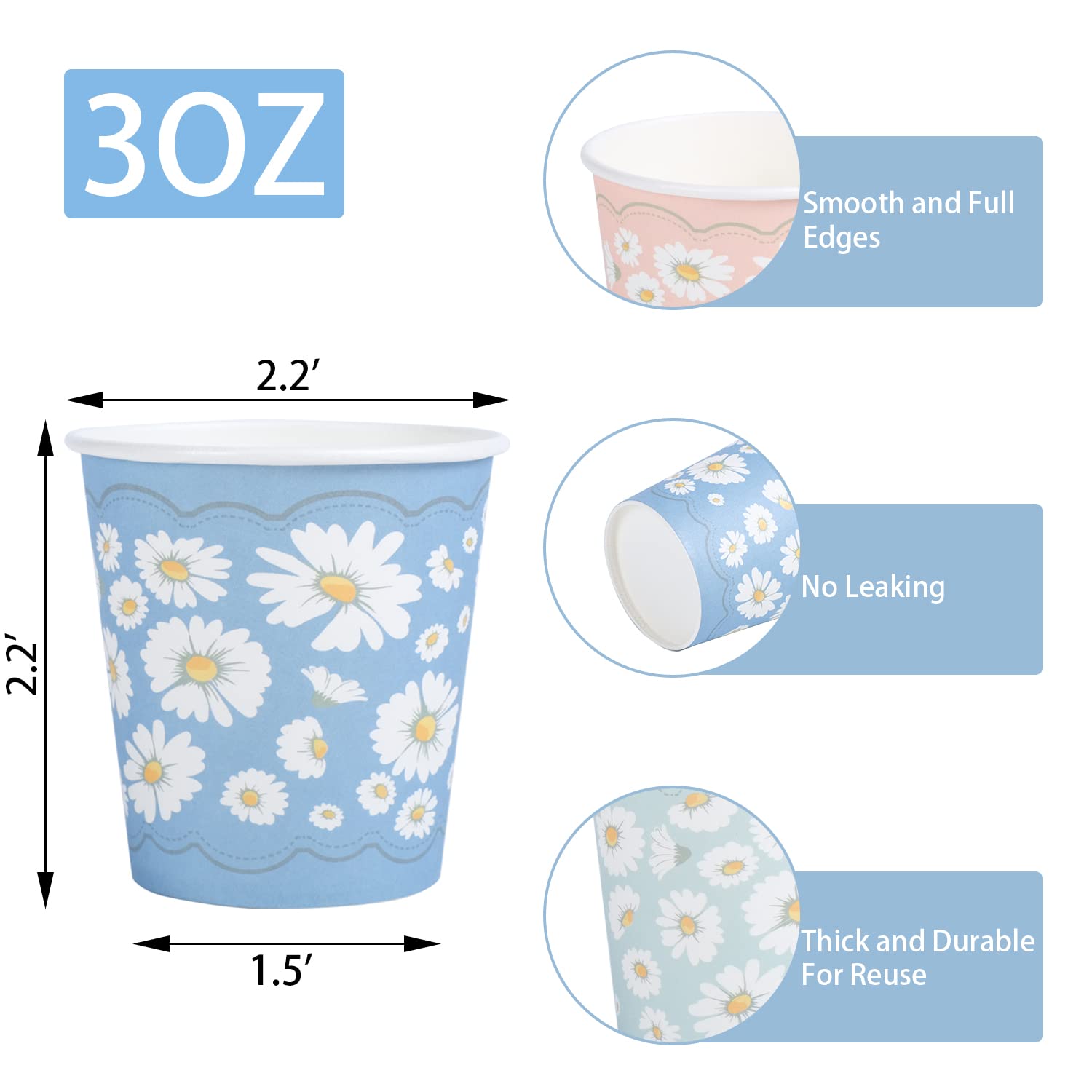 Lamosi 3 oz Disposable Paper Cups - 300 Pack Bathroom & Mouthwash Cups for Parties, Picnics, BBQs, Travel & Events | Perfect for Dental Rinsing, Hotel Amenities & Office Water Coolers