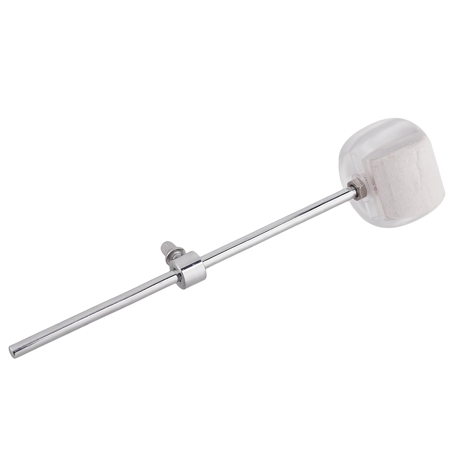 Premium Red Stainless Steel Drum Stick Beater with Felt Hammer Head & Drum Key - Bass Drum Pedal Accessory (White) | Perfect for Live Performances, Studio Recording & Drum Practice