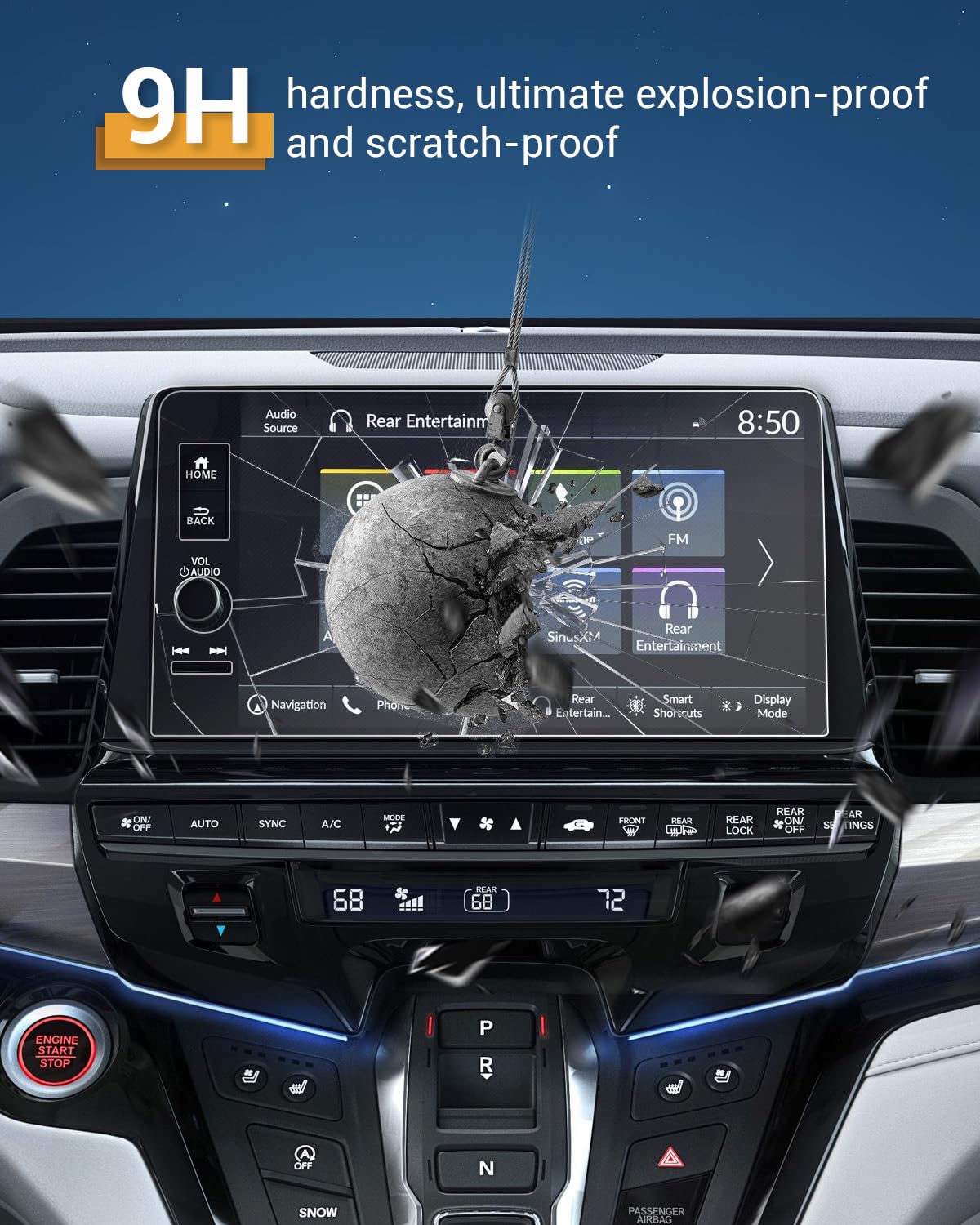 2025 Honda Odyssey Screen Protector - Tempered Glass for EX-L/Sport-L/Touring/Elite - Perfect for 9