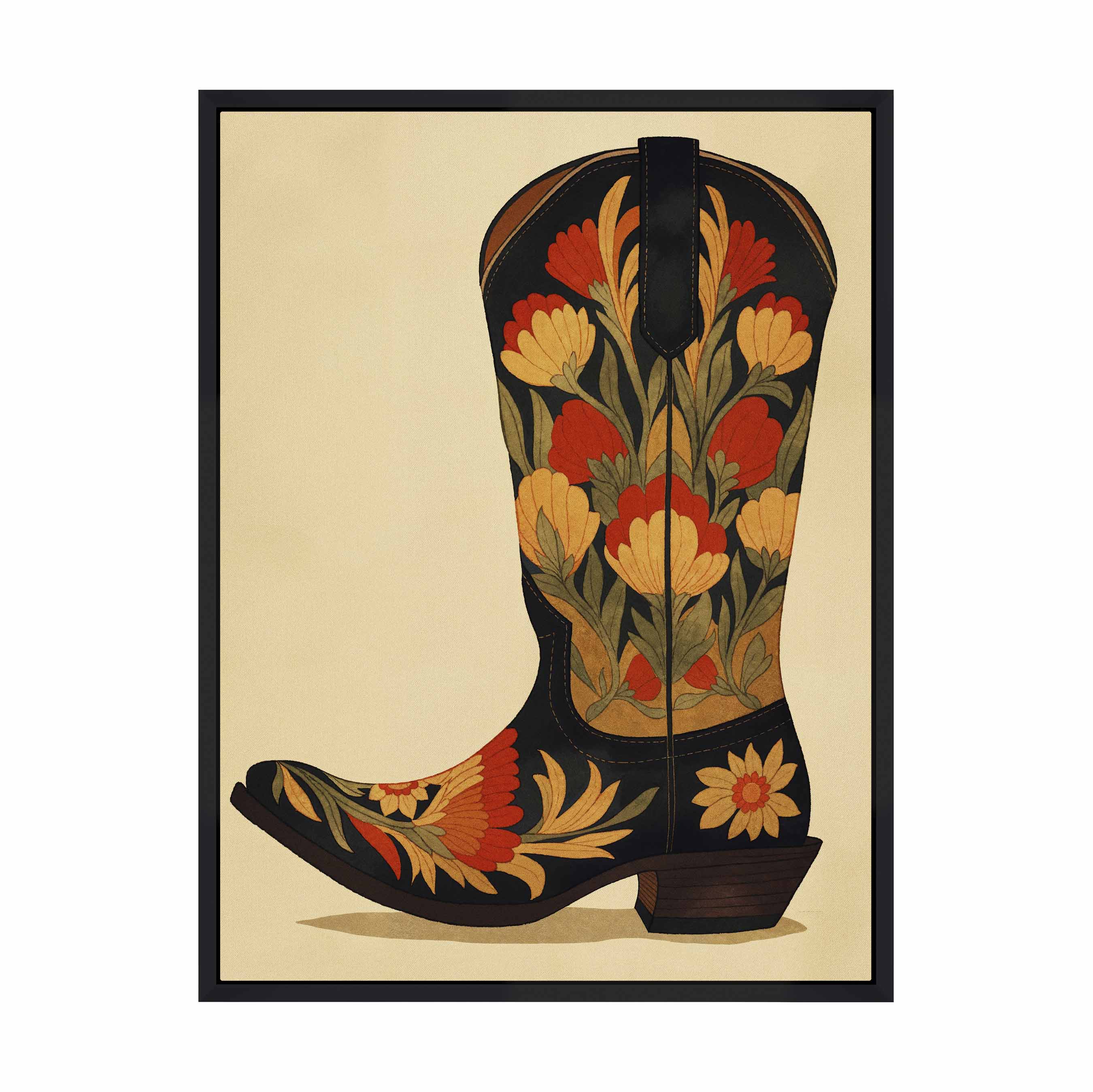 Honky Tonk Heels - Country Western Style High Heels for Women | Gallery Wrapped Canvas Wall Art Decor for Living Room, Bedroom & Bar