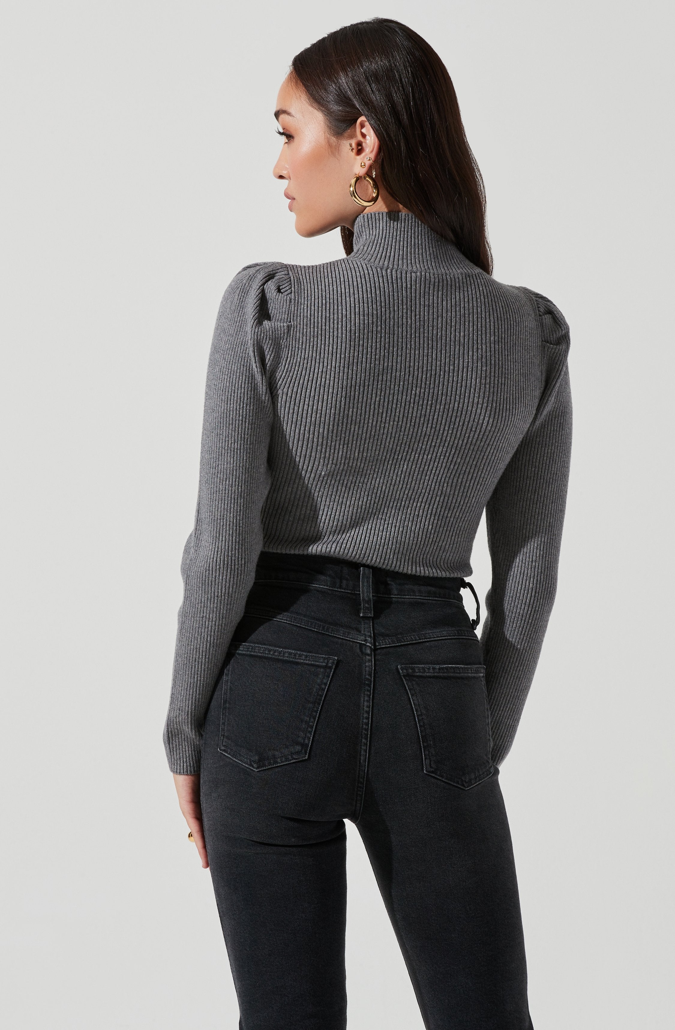 Stylish Front Cutout Long Sleeve Sweater Bodysuit for Women - Trendy Fall Winter Layering Piece for Date Night & Office Wear