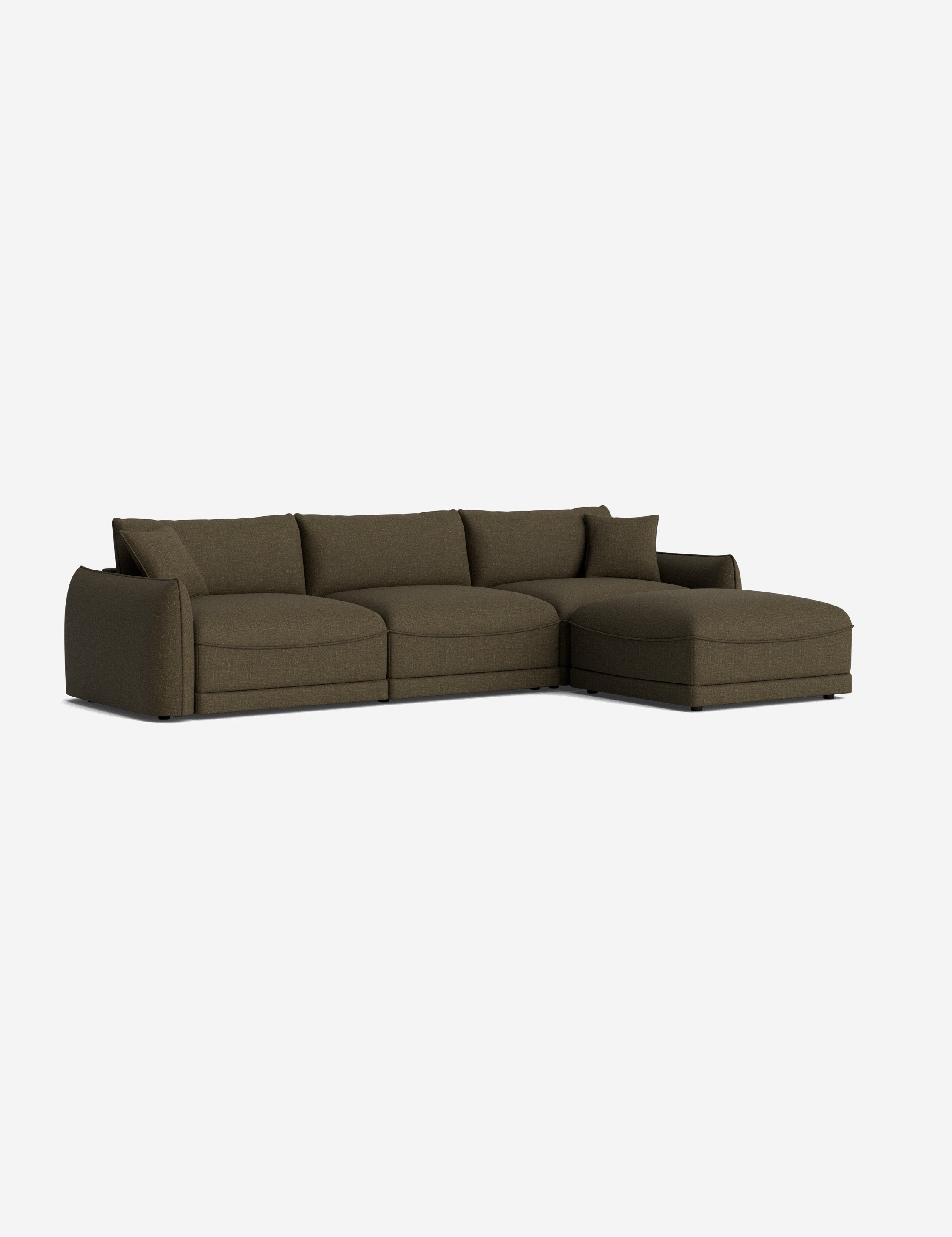 Balmer Sectional Sofa with Ottoman - Modern L-Shaped Couch Set for Living Room, Lounge & Family Room - Comfortable Fabric Sofa for Relaxing, Entertaining & Movie Nights