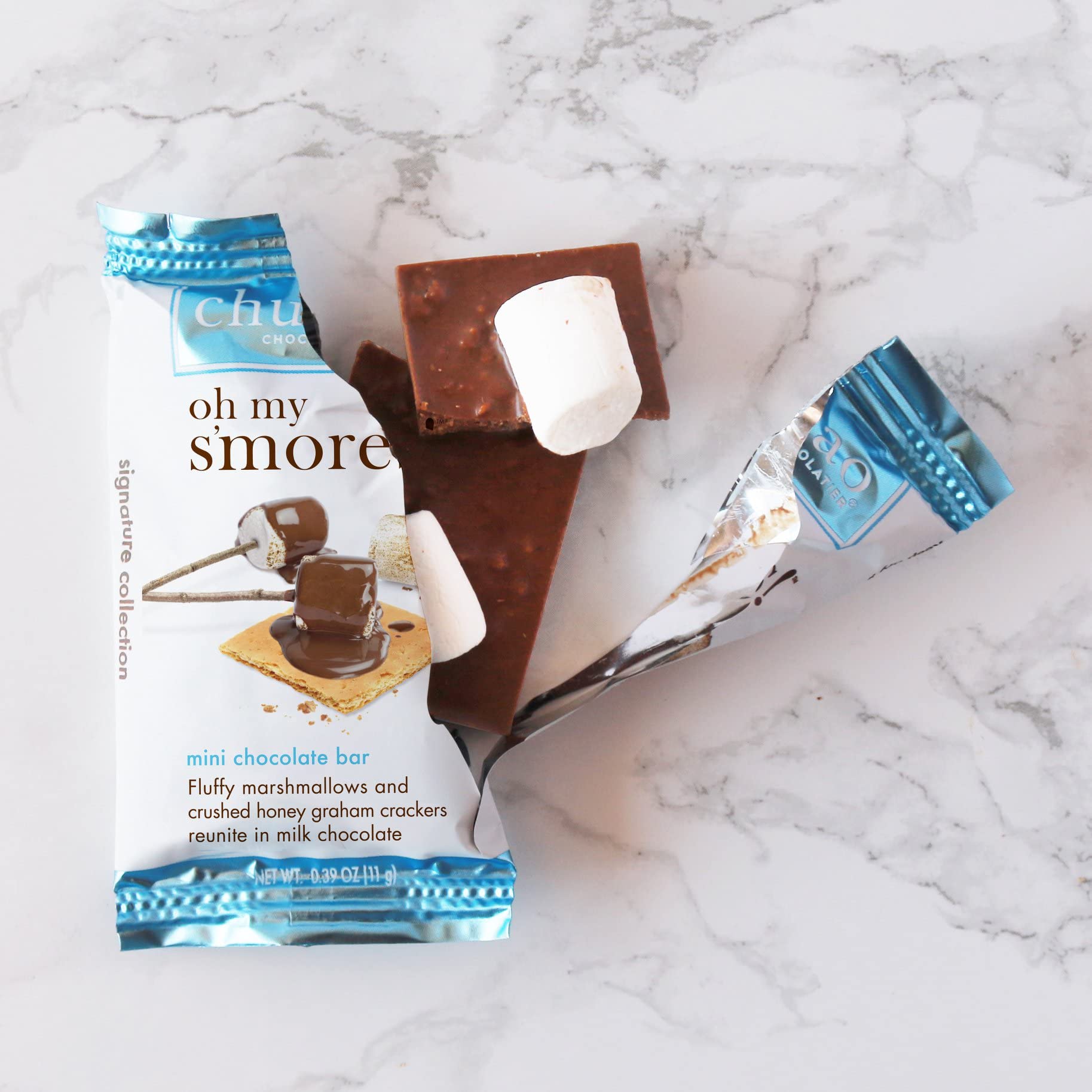 Chuao Chocolatier Oh My S'mores Milk Chocolate Mini Bars 100-Pack (0.39oz Each) - Gourmet Chocolate Gift for Birthdays, Thank You Gifts, Care Packages & Holiday Baskets | Perfect for Parties, Office Treats & Sweet Snacking