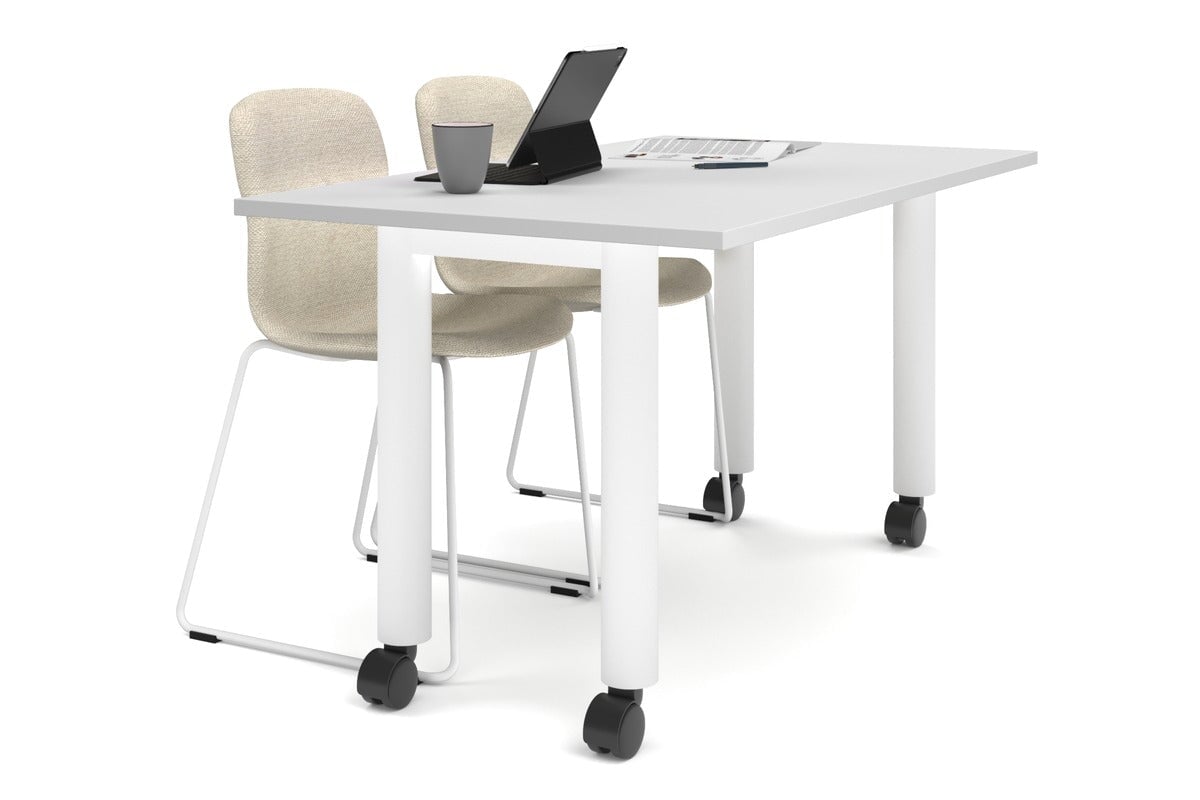 Quadro 80mm Cylinder Leg Mobile Table - 1400L x 800W Adjustable Height Workbench | Perfect for Office, Workshop & Industrial Use