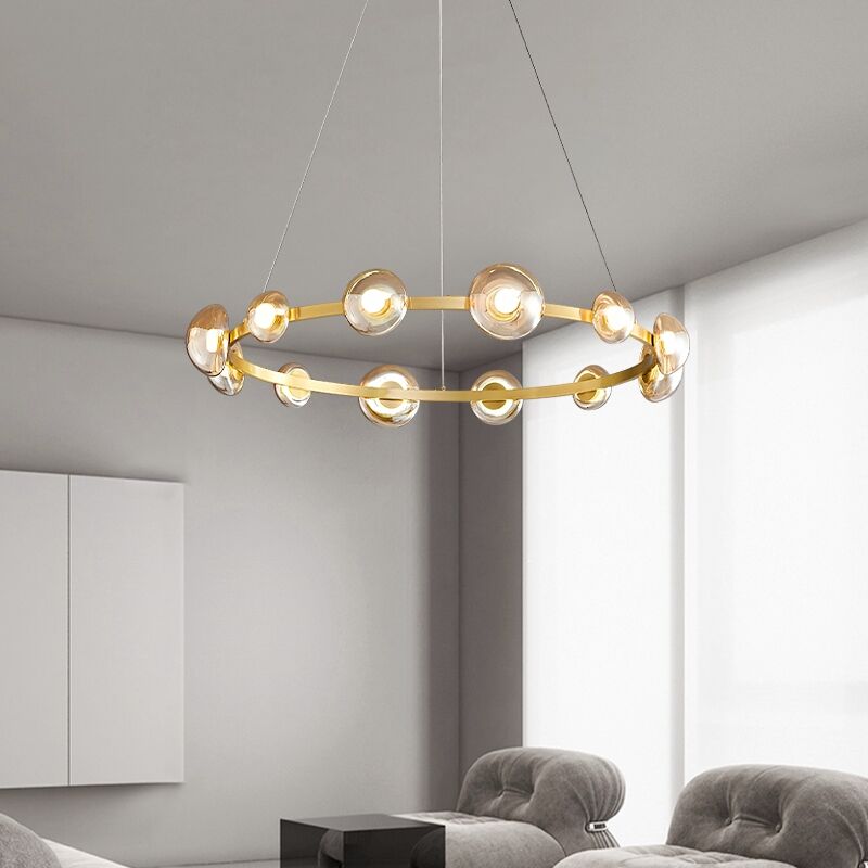 Minimalist Pendant Chandelier - Modern LED Ceiling Light Fixture for Dining Room, Kitchen Island & Bedroom Lighting Decor