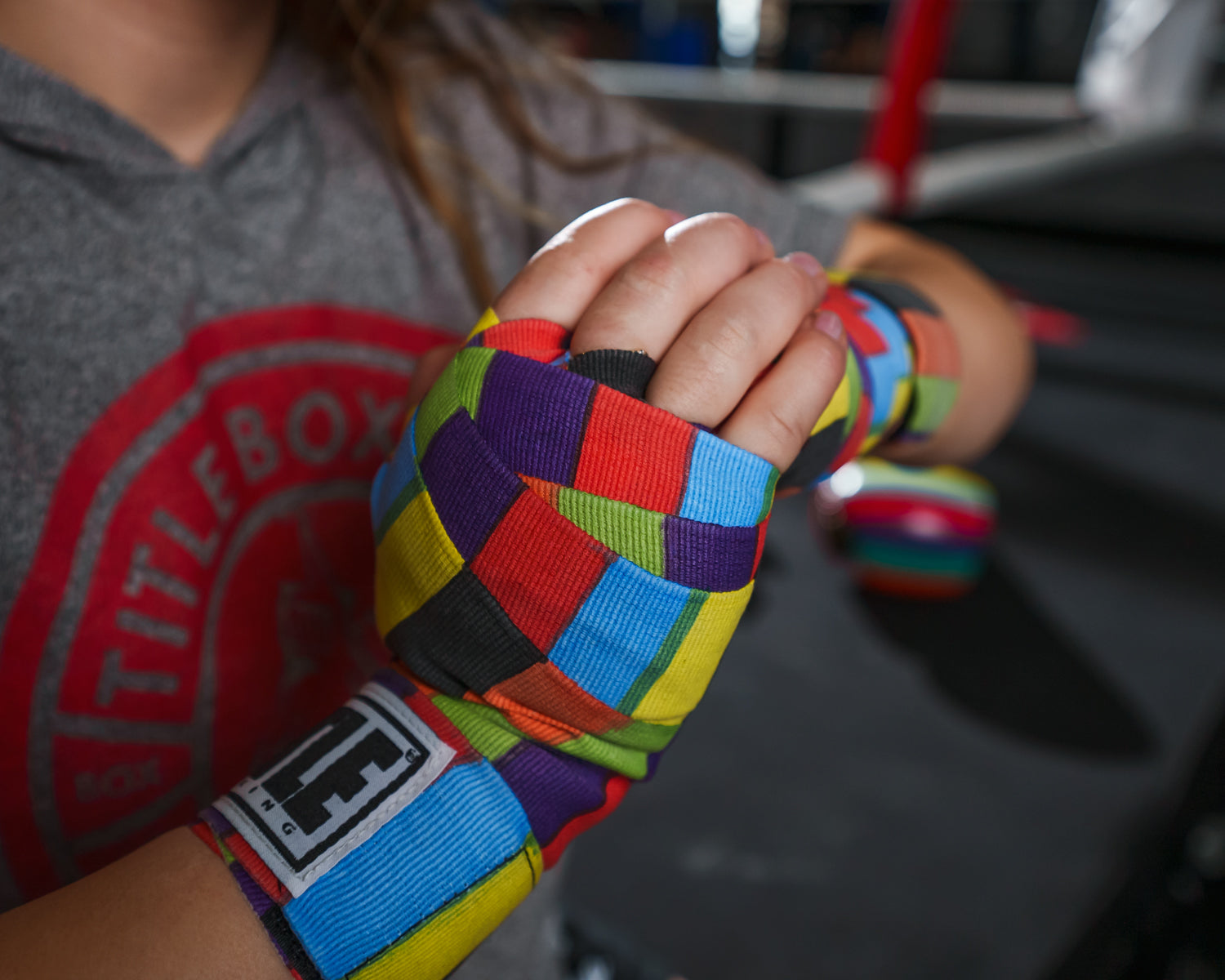 TITLE Boxing Print Hand Wraps 180