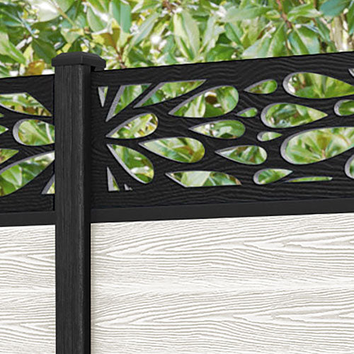 Classic Blossom Fence Panel - Light Stone Composite Fencing with Durable Posts | Perfect for Garden, Backyard, and Outdoor Privacy Decoration