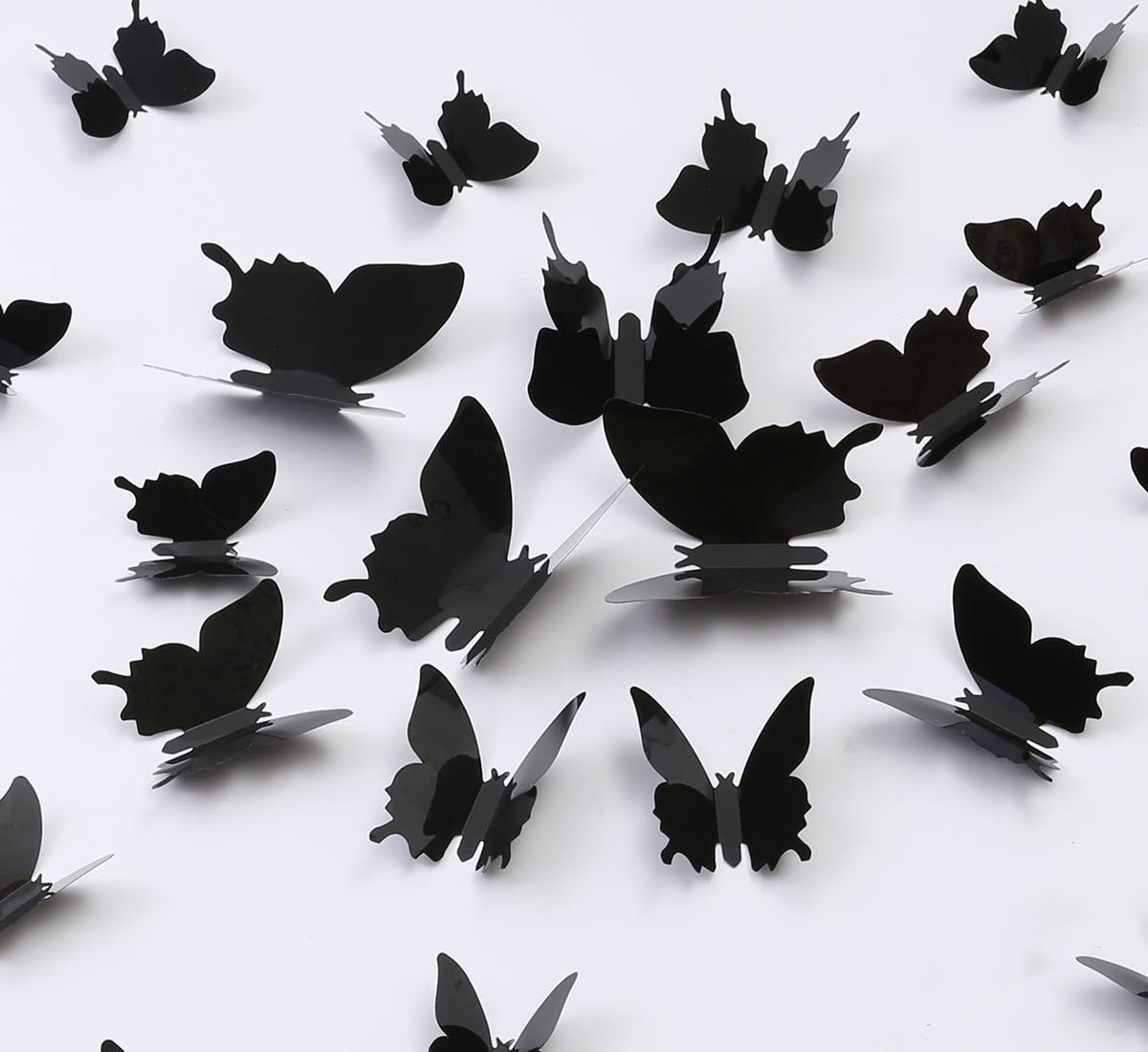 36PCS 3D Butterfly Wall Decals - Removable Wall Stickers for Home Decor, Kids Room, Bedroom & Living Room (Black) | DIY Wall Art, Nursery Decor, Party Decoration
