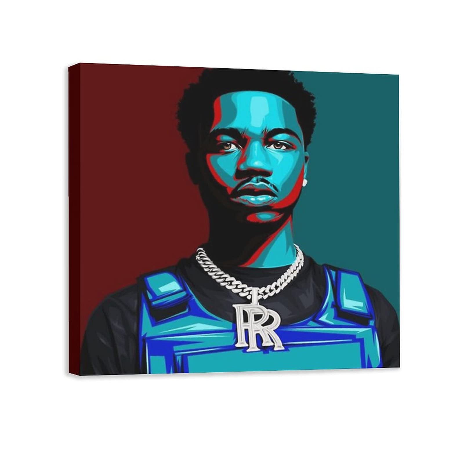 Ford Mackintosh Roddy Ricch Rapper Hip Hop Canvas Poster - 28x28inch (70x70cm) Wall Art for Bedroom, Office & Sports Fan Decor - Perfect Gift for Music Lovers & Urban Style Enthusiasts