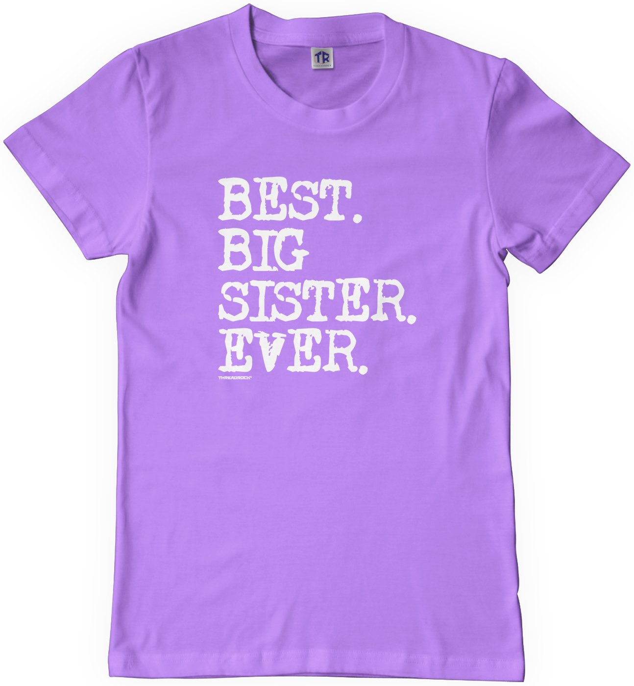 Threadrock Big Girls' Best Big Sister Ever Youth T-Shirt - Cute Sibling Matching Outfits for Family Photos & Special Occasions