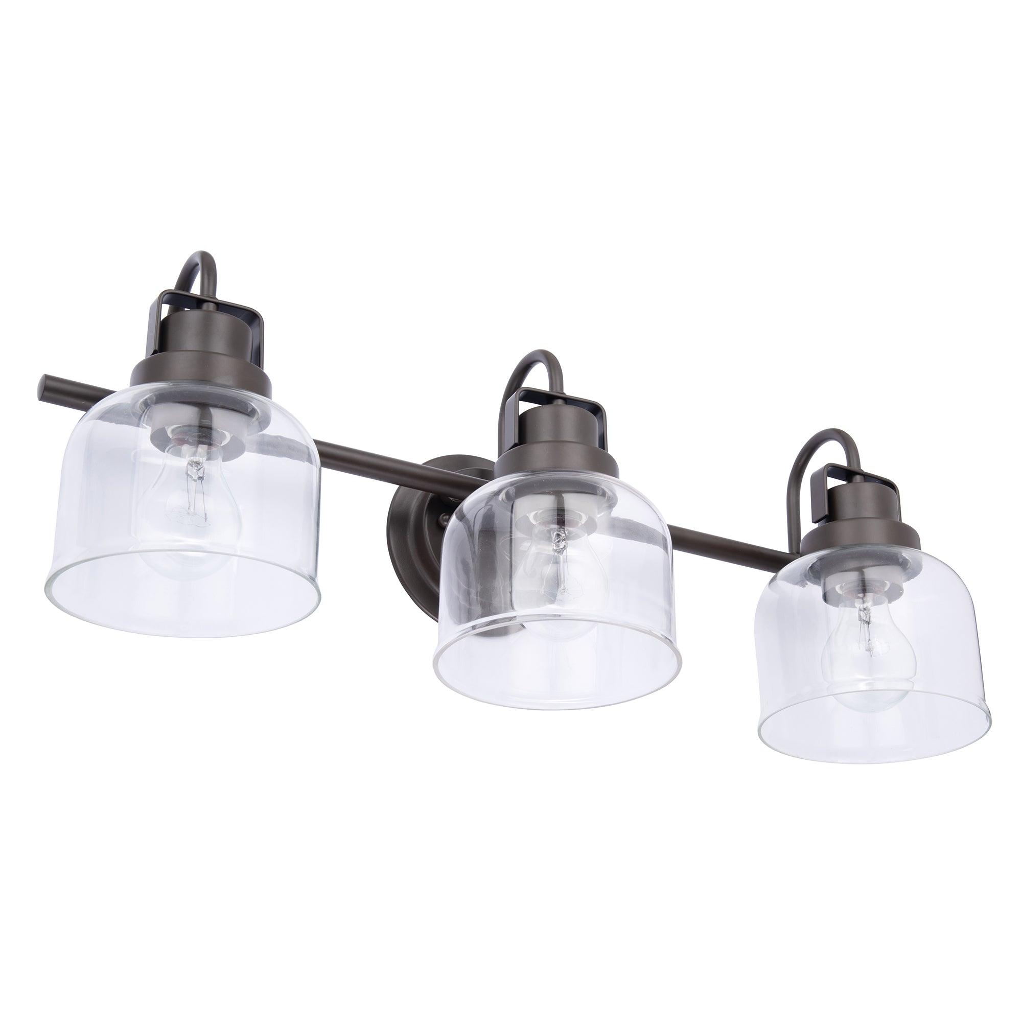 Brighton 3-Light Dark Bronze Dimmable Bathroom Vanity Light Fixture - Perfect for Modern Bathrooms, Powder Rooms & Spa-Like Retreats