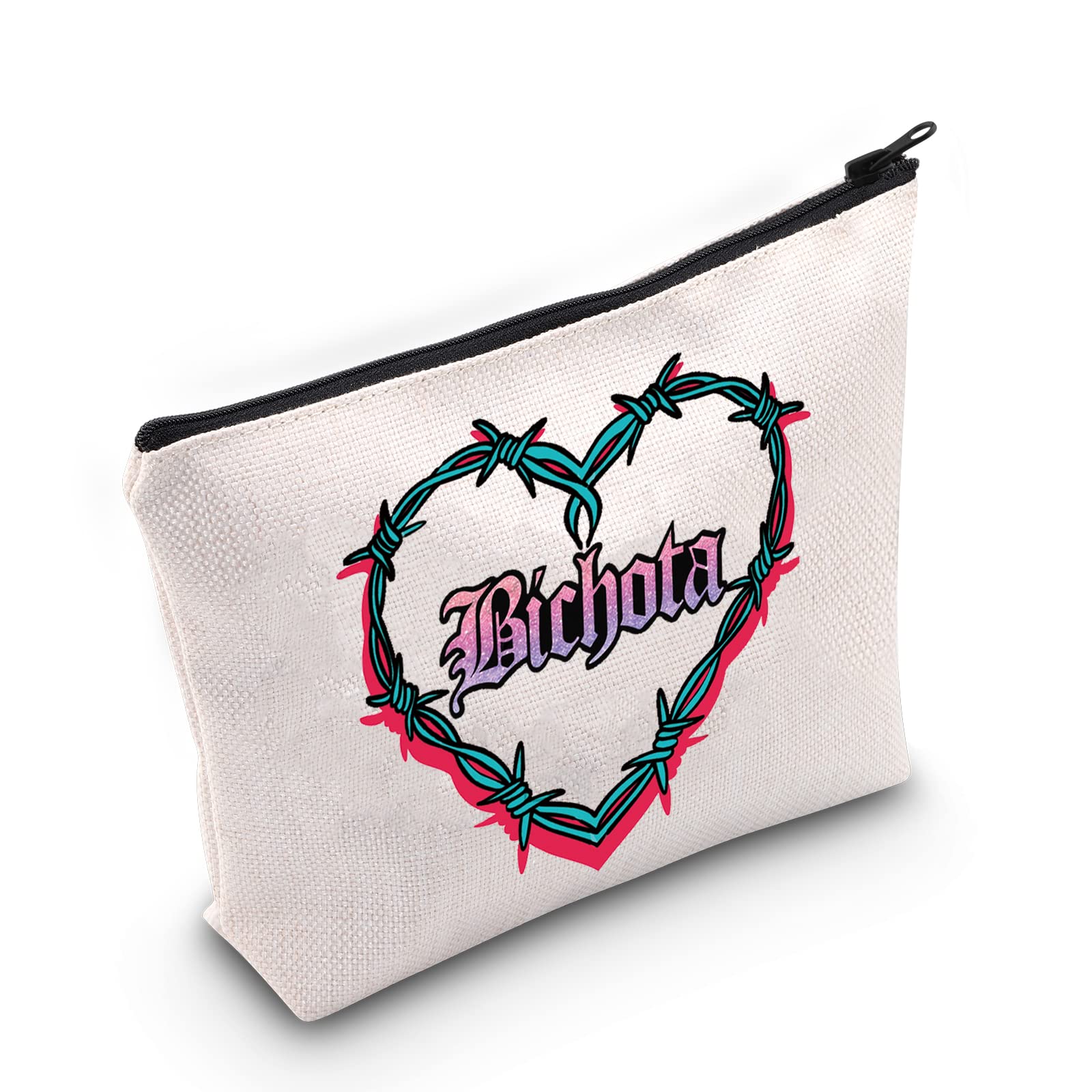 WZMPA Latin Music Themed Cosmetic Makeup Bag - Musical Inspired Gift for Music Lovers, Zippered Pouch for Family & Friends (Bichota Design) - Perfect for Concerts, Travel & Daily Makeup Storage
