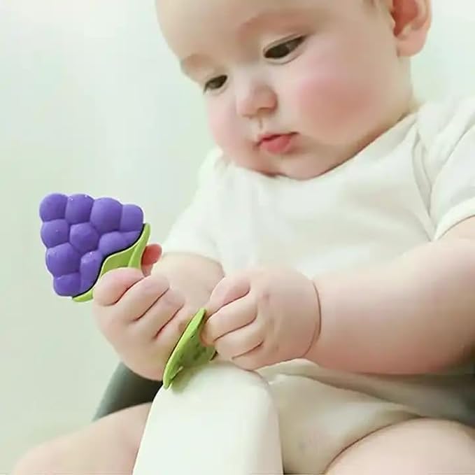 Kritiu BPA-Free Silicone Teether & Baby Spoons Set - Safe Infant Teething Toys & Feeding Utensils for Babies 6+ Months (Blue & Pink) | Perfect for Soothing Sore Gums & Introducing Solid Foods