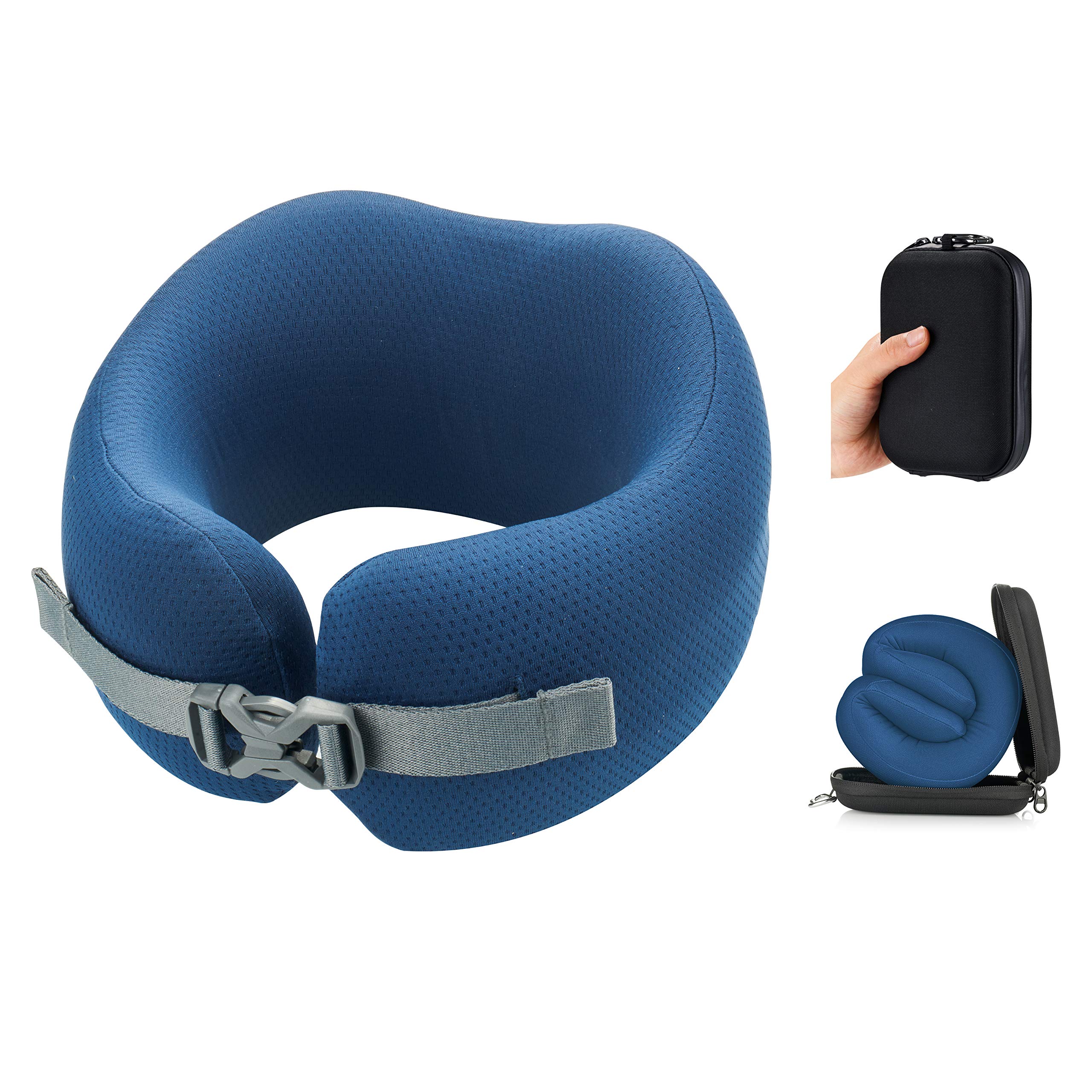 **Ultra-Soft Memory Foam Travel Neck Pillow - Ergonomic Support for Airplane, Car & Office Use - Portable & Washable for Comfort Anywhere**