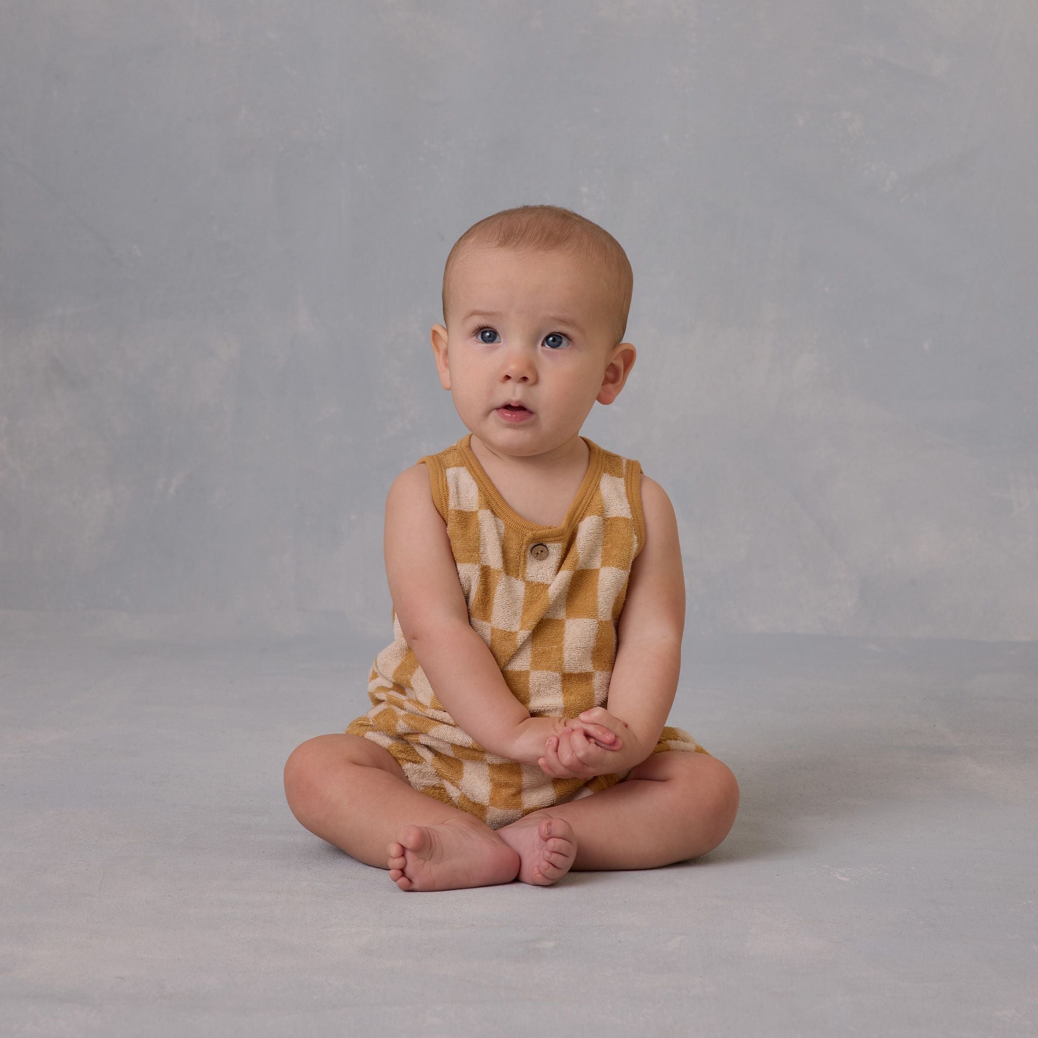 Marigold Check Baby Tank Top Set - Soft Cotton Newborn & Infant Outfit for Summer - Perfect for Playdates, Beach Trips & Family Photos