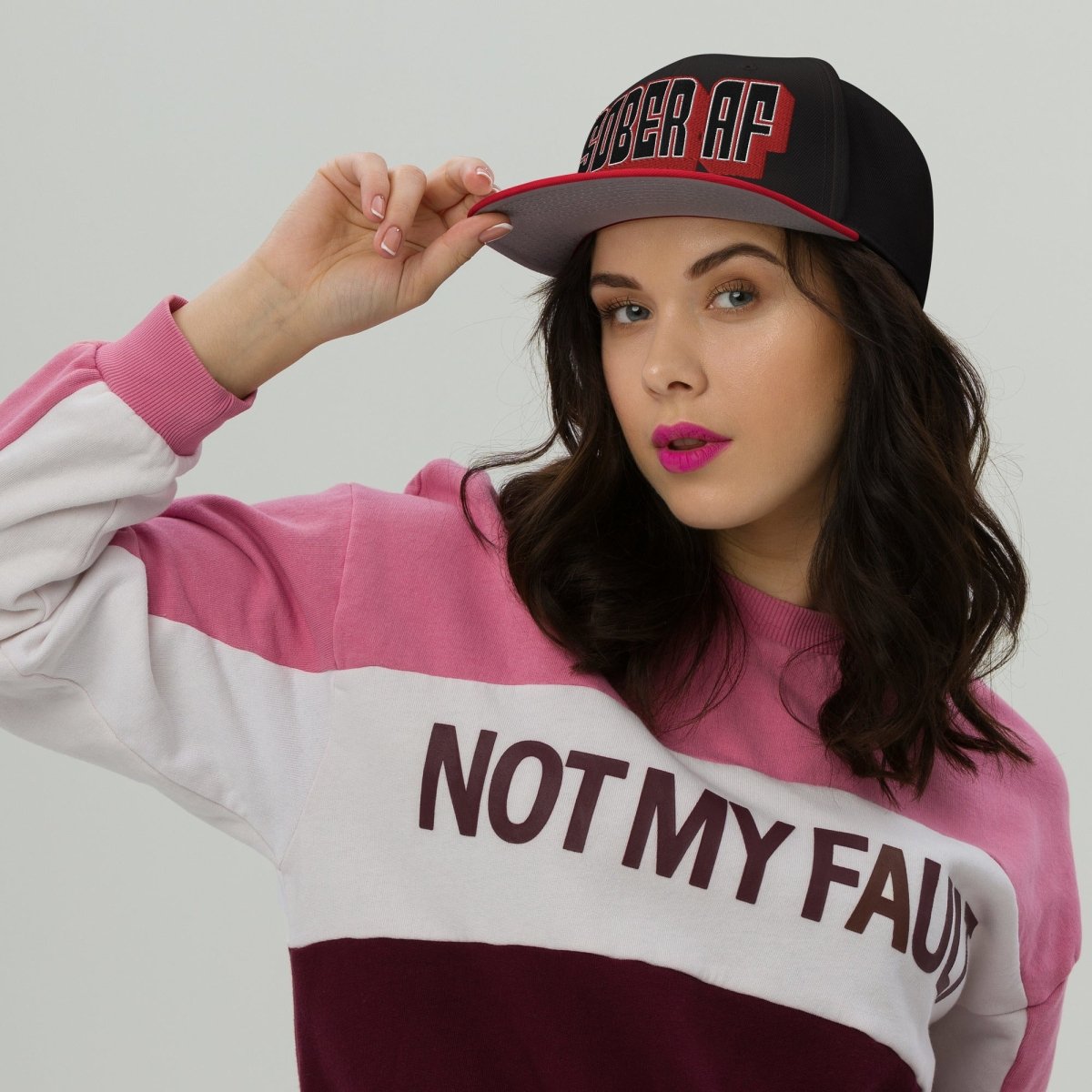SOBER AF High Profile Snapback Hat - Adjustable Dad Hat for Men & Women - Trendy Streetwear Cap for Casual, Hip Hop, and Urban Fashion