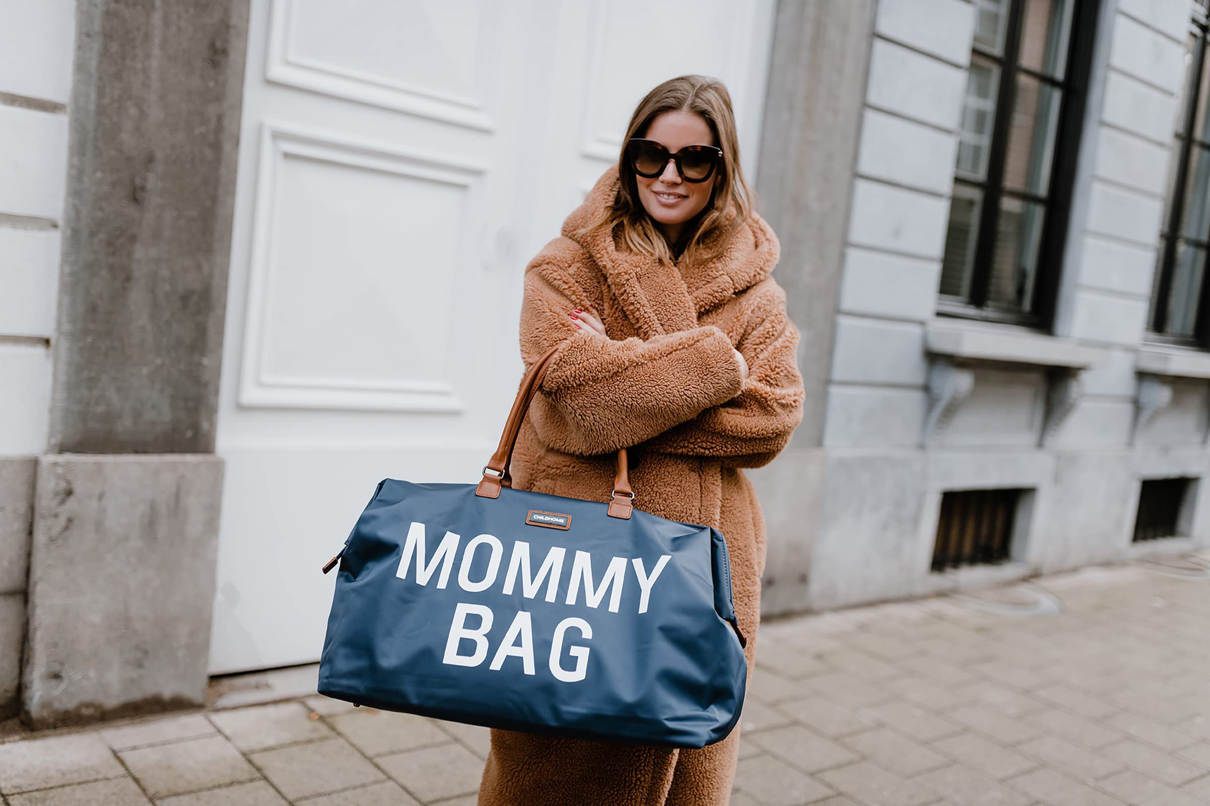 Childhome MOMMY BAG Large Baby Diaper Bag - Spacious Travel Organizer for Baby Essentials | Perfect for Daycare, Outings & Family Trips