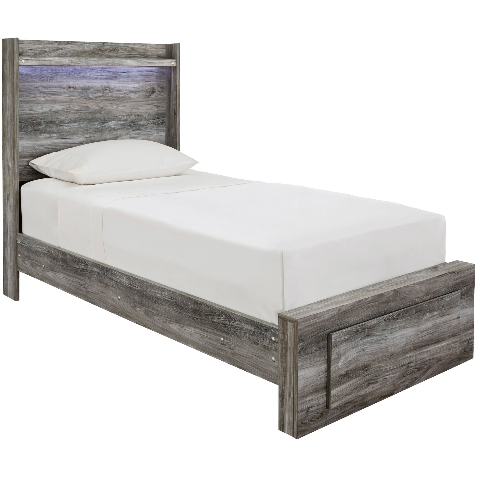 Baystorm Queen Size Bed Frame with Storage, Modern Platform Bed with Headboard & LED Lights - Perfect for Bedroom, Guest Room & Small Spaces