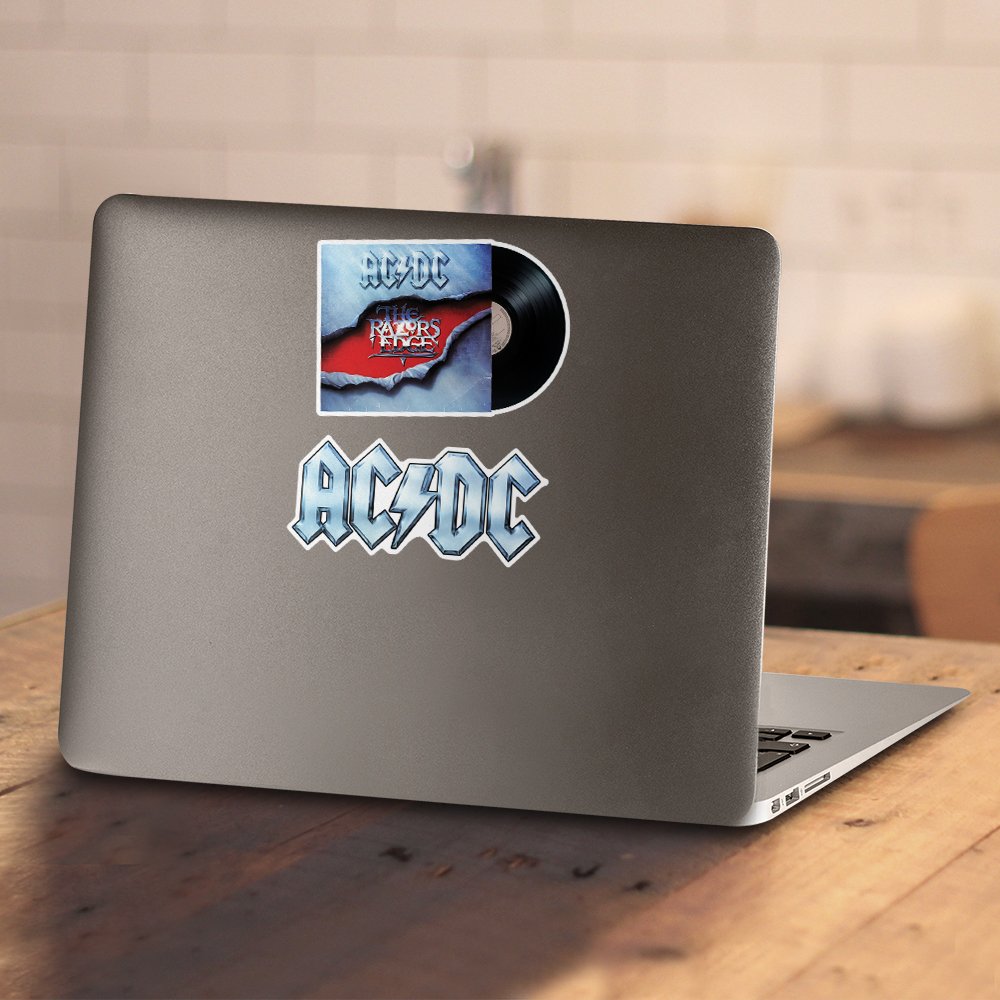 ACDC The Razor's Edge Rock Band Vintage T-Shirt with Bonus Stickers - Perfect for Concerts, Gifts & Rock Music Fans