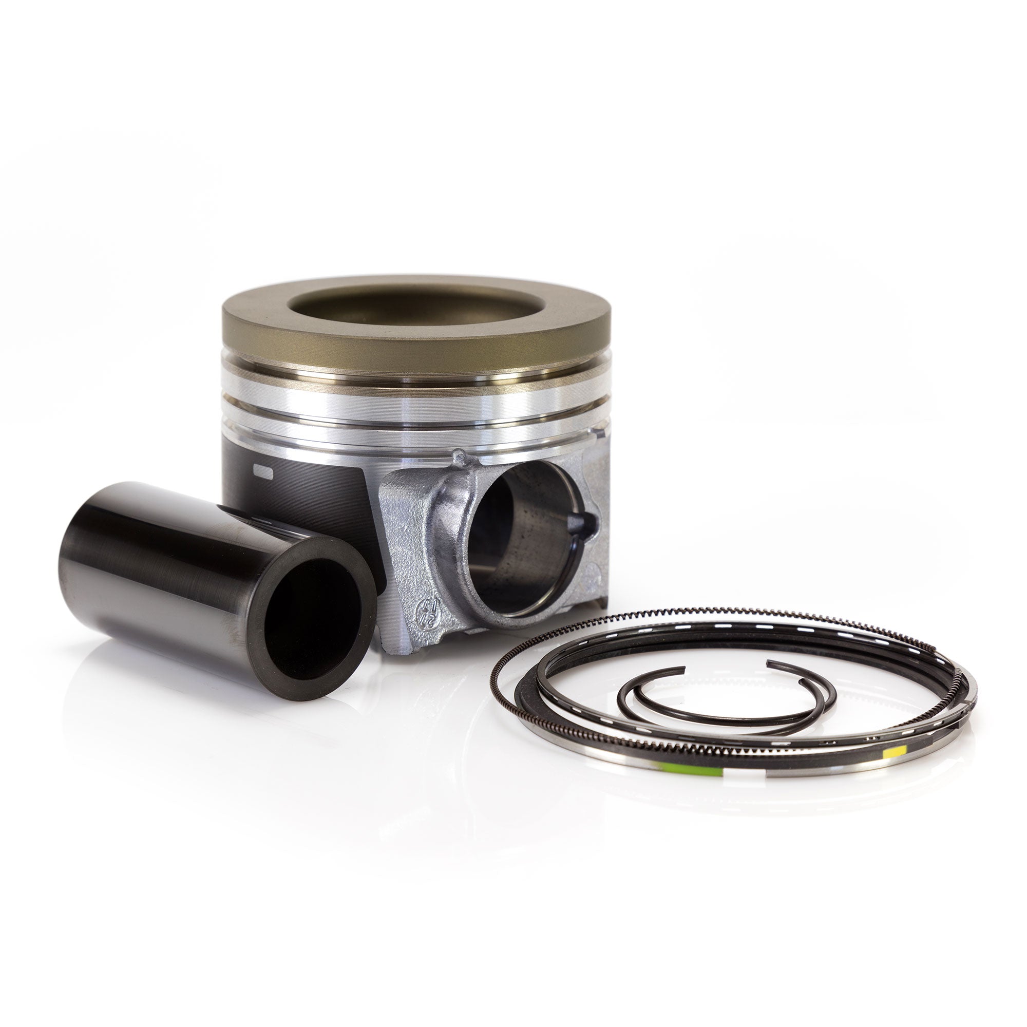 6.4L MAXXFORCE 7 Ford Power Stroke Ceramic Coated Single Piston Kit with Rings - Heavy Duty Diesel Engine Upgrade for Trucks & Performance Vehicles