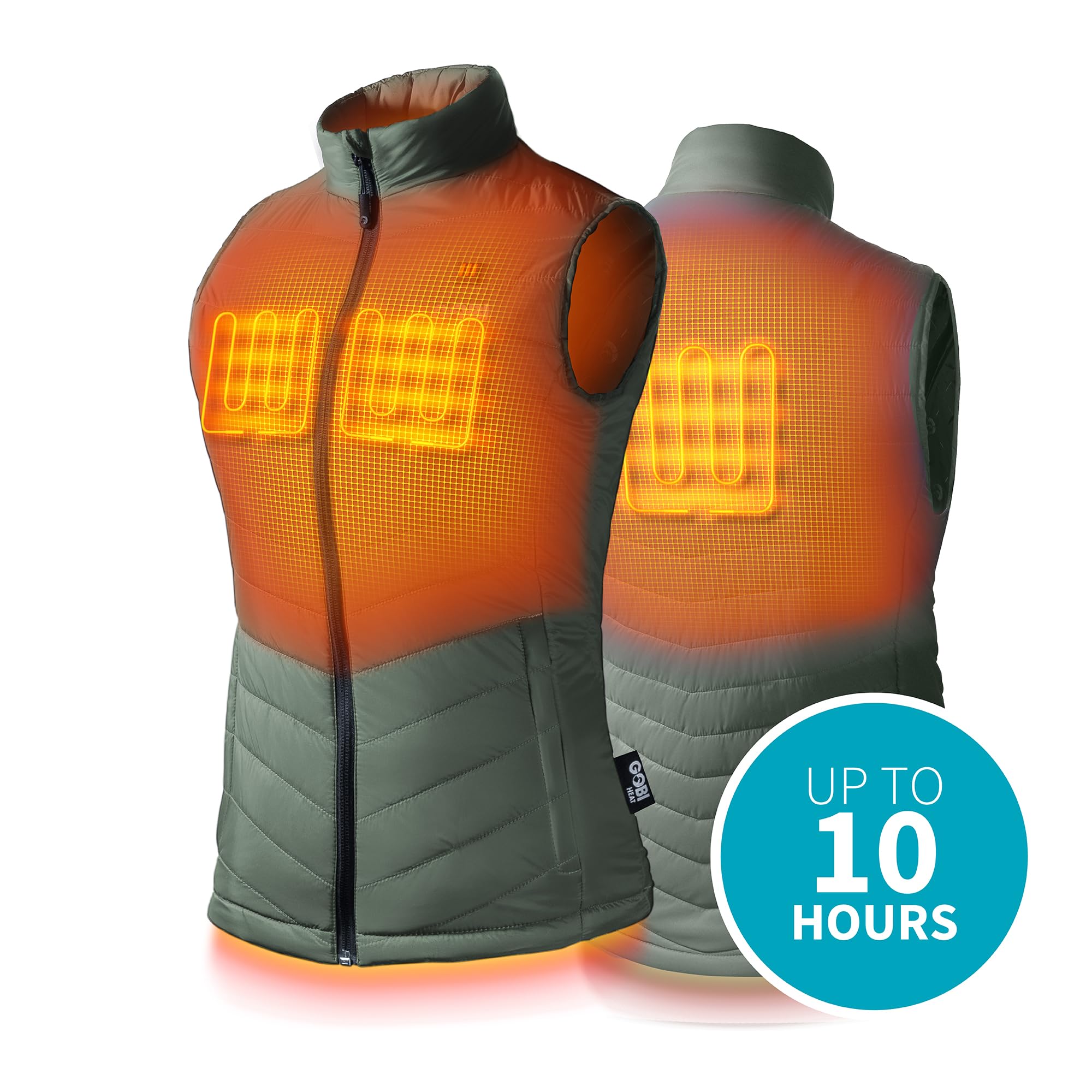 Dune Women's Heated Vest with Battery & Charger - 10 Hours Continuous Warmth - Machine Washable Winter Jacket for Outdoor Activities, Hiking & Cold Weather Fashion