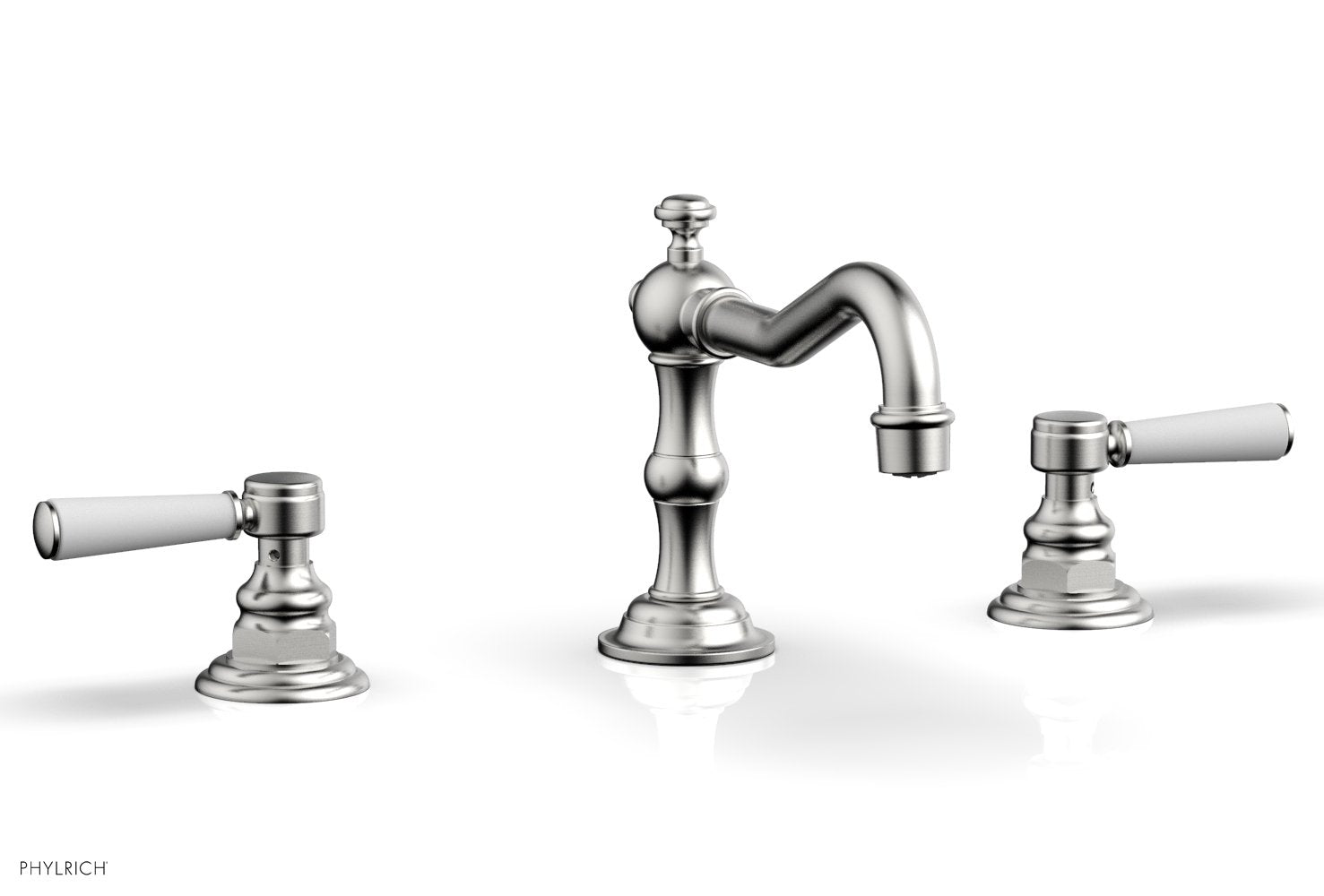 HENRI Widespread Bathroom Faucet in Satin White with Lever Handles - Model 161 02 | Perfect for Modern Bathroom Vanities and Powder Rooms