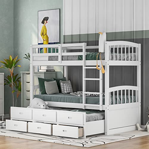 White & Trundle & Drawers