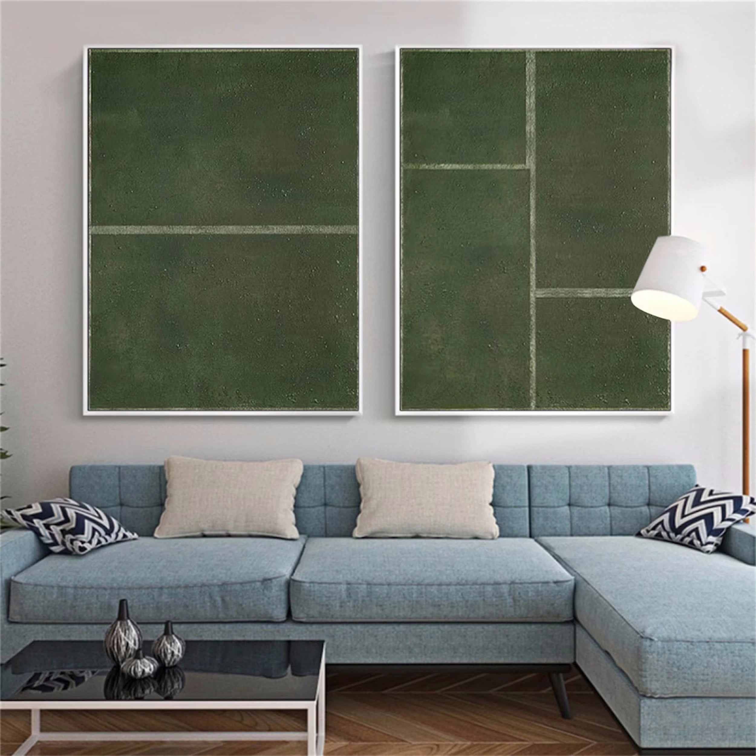 Abstract Tranquility Wall Art Set of 2 - Modern Canvas Paintings for Home & Office Decor - Perfect for Living Room, Bedroom, or Workspace