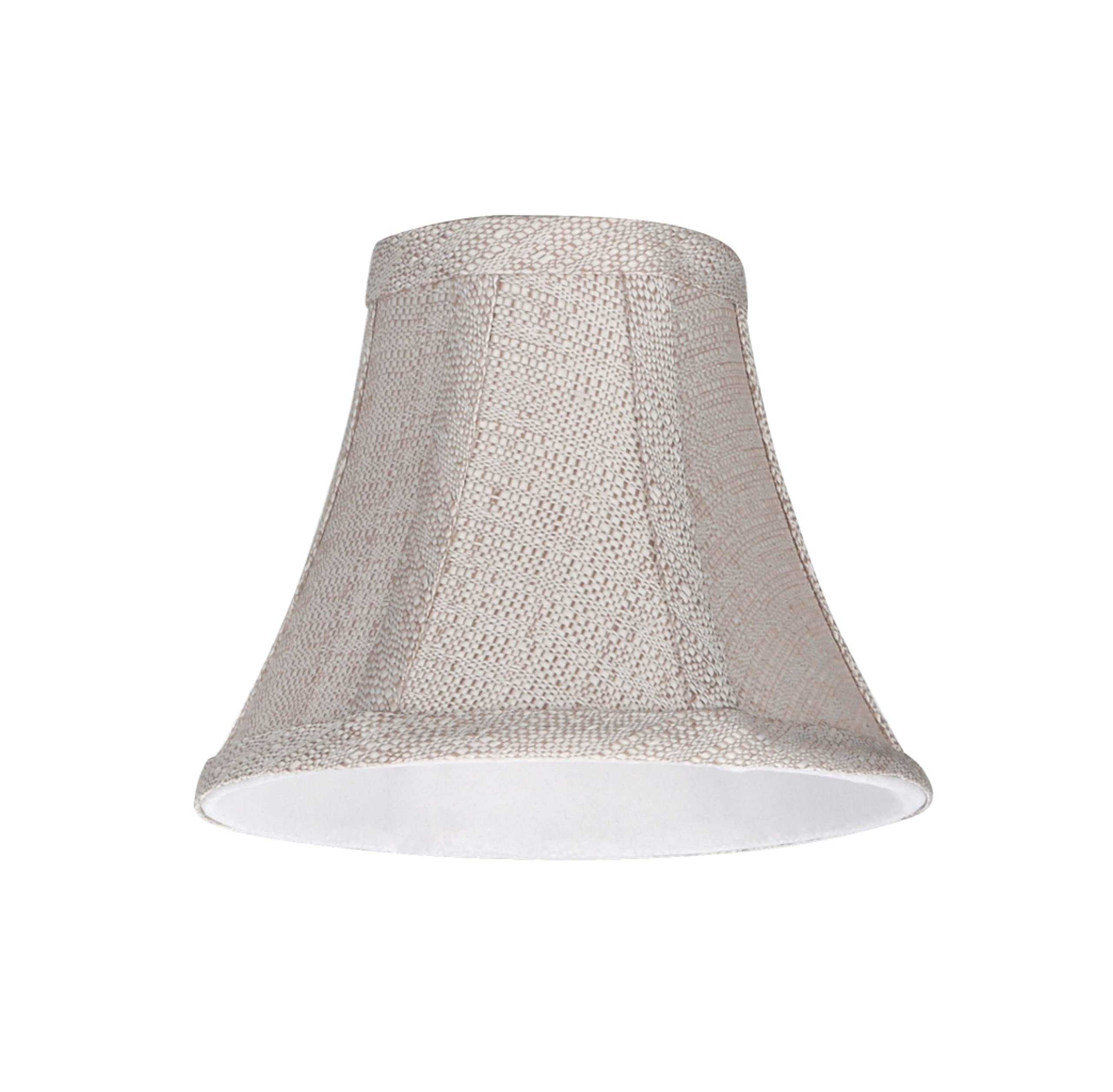 Aspen Creative 30059-9 Small Bell Shape Chandelier Clip-On Lamp Shade Set (9 Pack) - Beige Transitional Design, 6