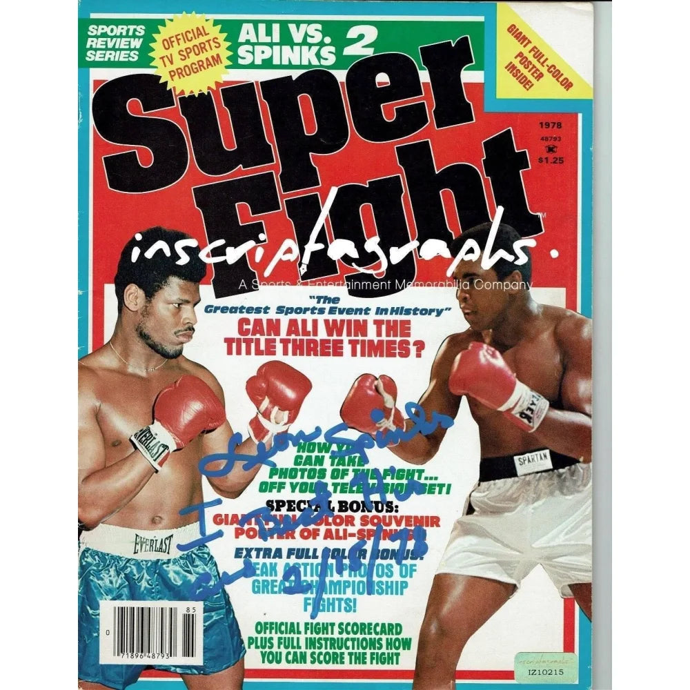 Leon Spinks Signed Muhammad Ali 1978 Super Fight Magazine with COA - Authentic Collectible Boxing Memorabilia for Fans & Sports Enthusiasts - Perfect for Display in Man Cave, Sports Bar or Boxing Memorabilia Collection