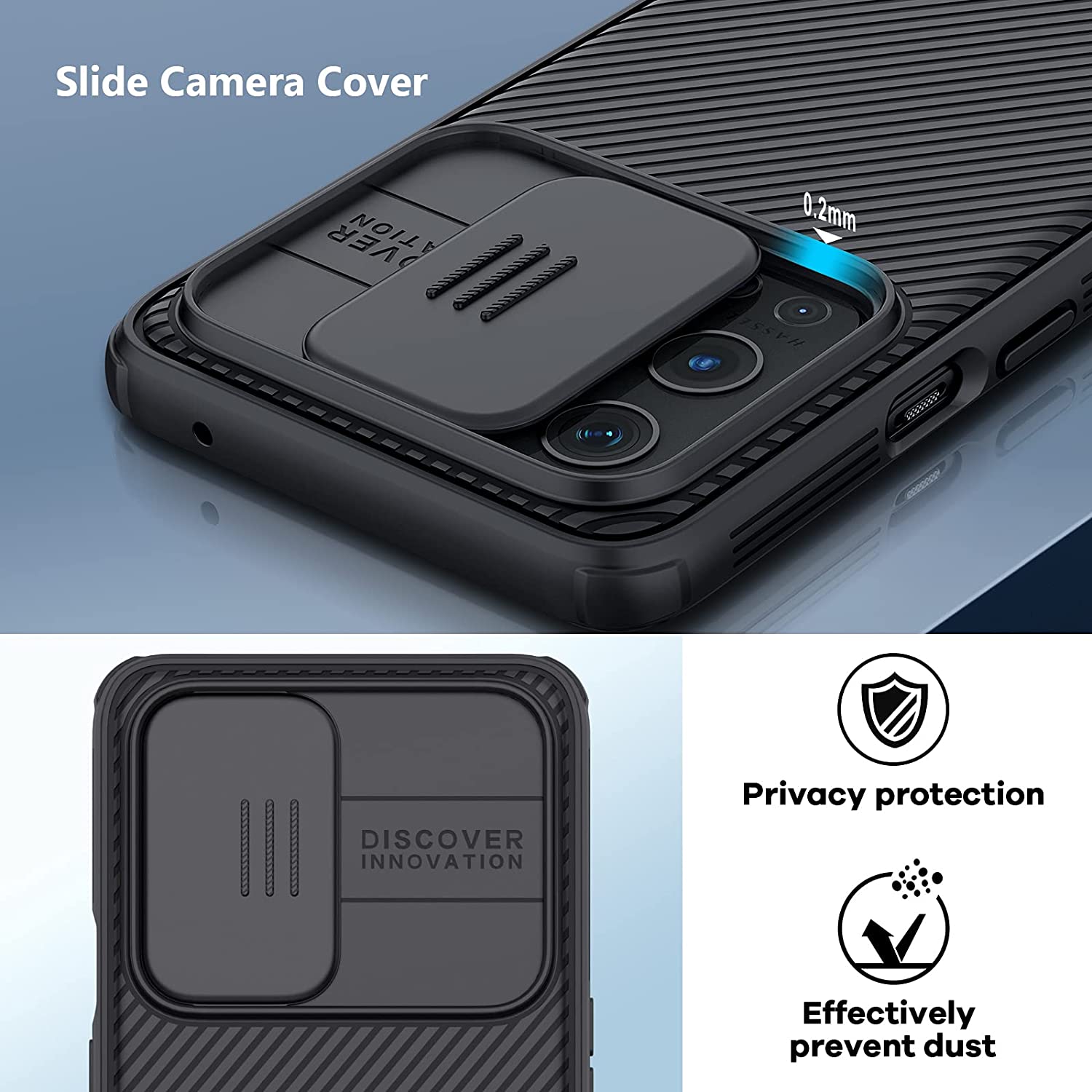 OnePlus 9 Pro Phone Case with Slide Camera Cover - Shockproof Protective Cover for OnePlus 9 Pro - Perfect for Outdoor Activities, Travel & Daily Use