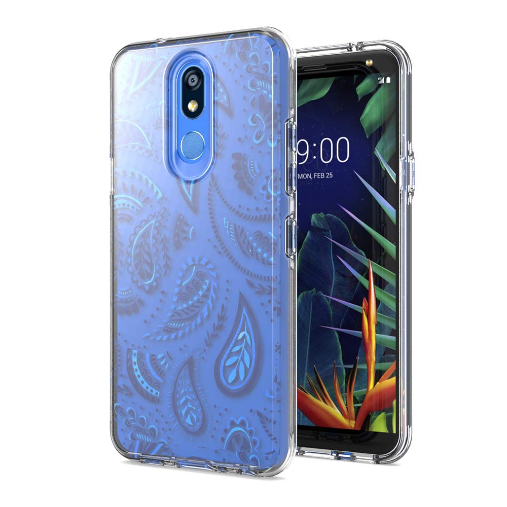 Z-GEN Slim Hybrid Clear TPU Phone Case for LG K40/Harmony 3/Xpression Plus 2 (2019) LM-X420/LG Solo LTE L423DL - Shockproof Protective Cover with AC2 Blue Totem Design - Perfect for Daily Use, Work & Outdoor Activities