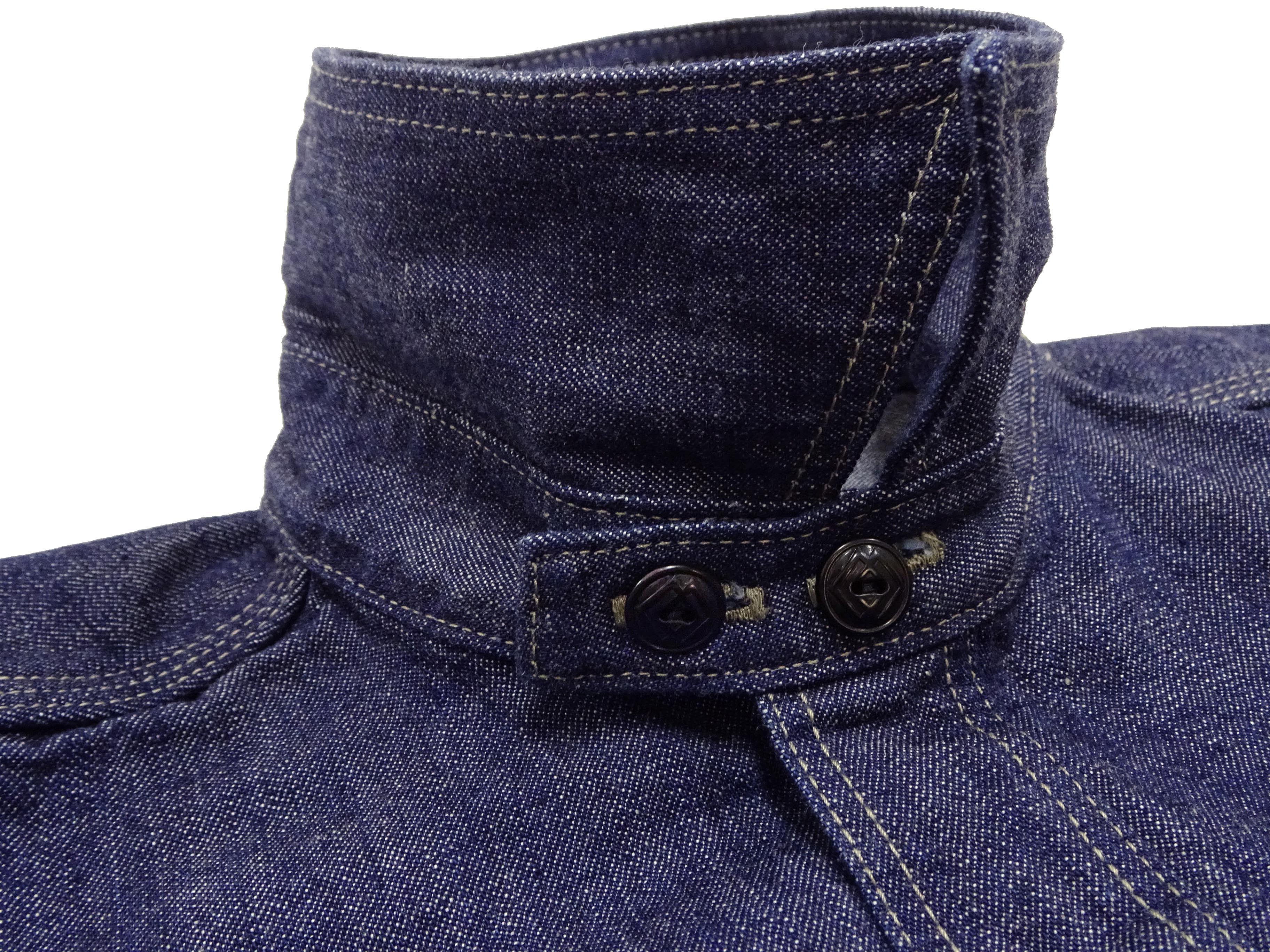TOYS McCOY Men's Casual Denim Shirt - 10.5 oz Indigo Long Sleeve Work Shirt TMS2406 | Durable Cotton for Everyday Wear & Outdoor Activities