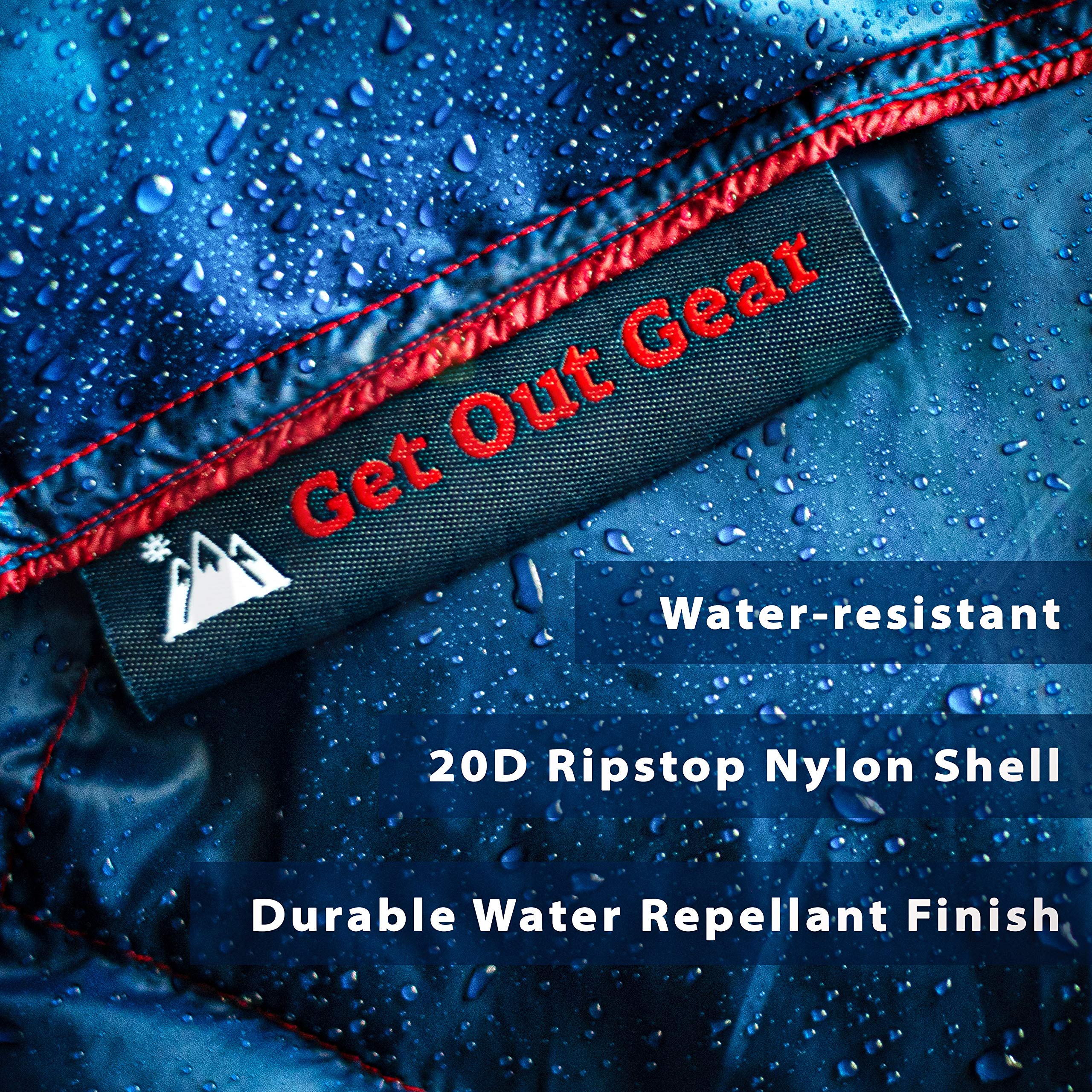 Premium Down Camping Blanket - 650 Fill Power Water-Resistant Puffy Quilt | Ultra Lightweight & Packable for Backpacking | Warm Teal Blue & Orange Outdoor Blanket | Perfect for Camping, Hiking, Picnics & Travel Accessories