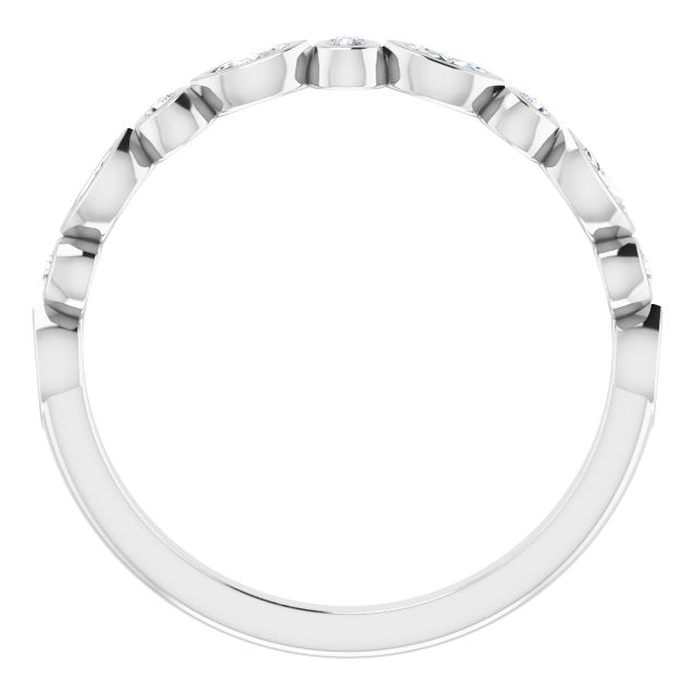 0.27 ct Marquise & Round Diamond Wedding Band - Bezel Set Anniversary Ring for Women - Perfect for Bridal, Engagement & Special Occasions