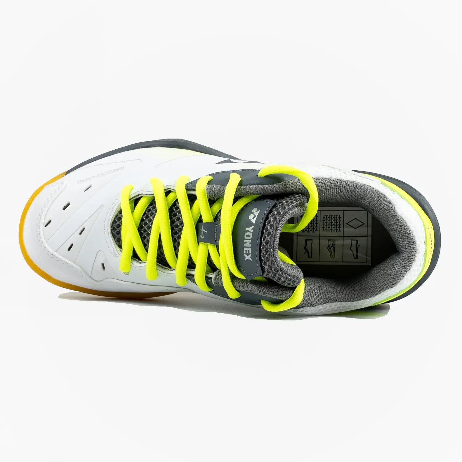 Yonex Power Cushion 65 Junior Badminton Shoes for Kids - White/Lime - Lightweight & Comfortable for Court Sports & Training