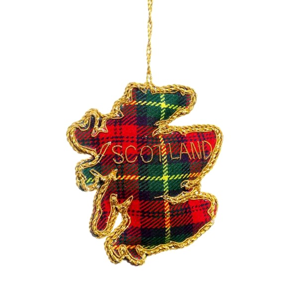 Scotland Tartan Map Ornament - Handmade Scottish Highland Decor for Christmas Tree, Home & Office | Perfect Gift for Travel Lovers & Scotland Fans