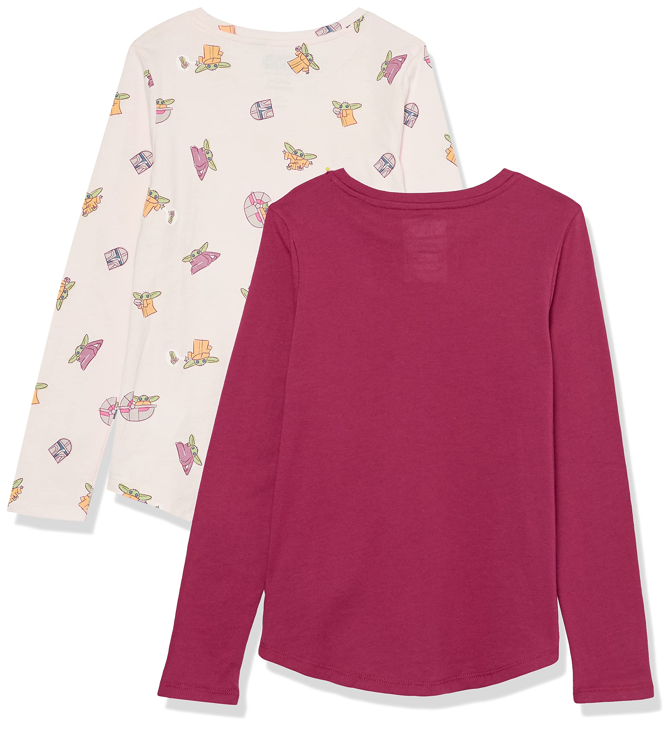 Disney Marvel Star Wars Frozen Princess Girls & Toddlers Long Sleeve T-Shirts 2-Pack - Soft Cotton Kids Tees for Playdates, School & Family Outings