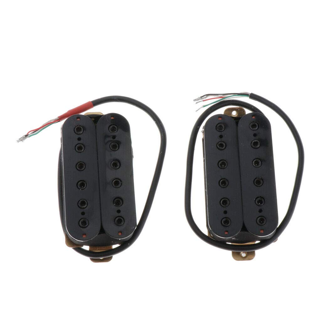 2-Piece High-Quality Alloy Black Double Coil Guitar Pickup for LP Electric Guitar - Perfect for Rock, Blues & Studio Recording