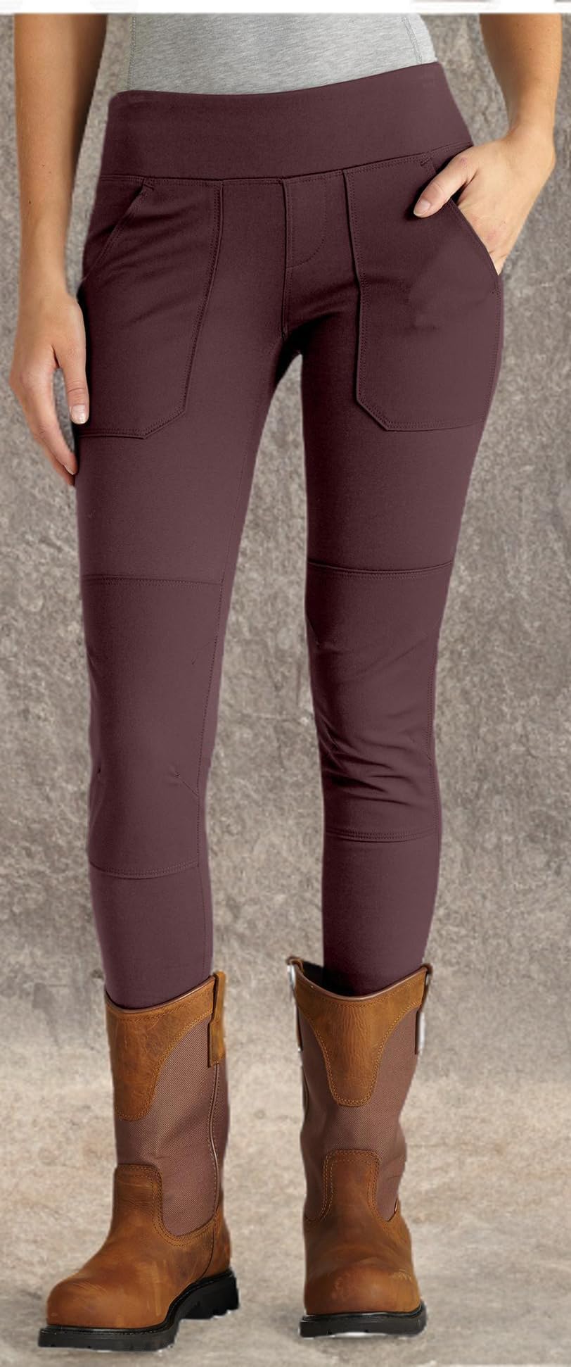 Carhartt Women's Force Fitted Midweight Utility Legging - Durable Workout & Outdoor Pants for Hiking, Running & Everyday Wear