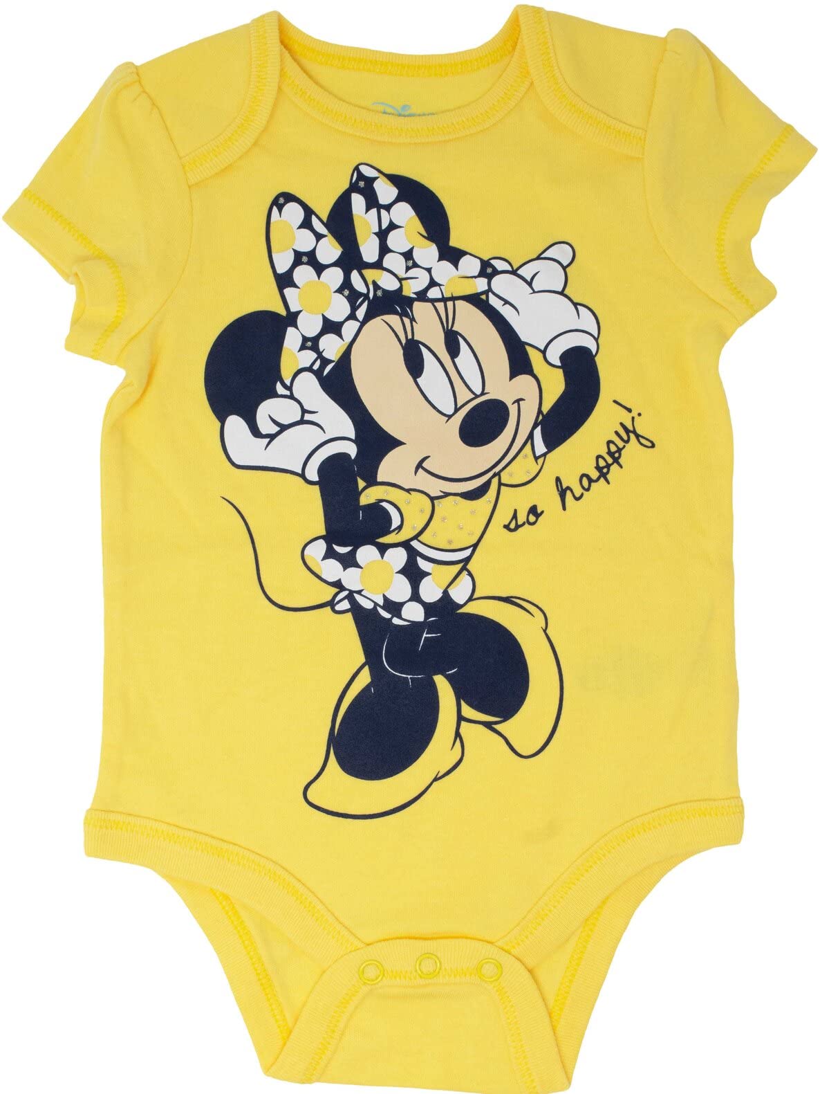 Disney Baby Girls' Minnie Mouse 5-Pack Bodysuits - Soft Cotton Onesies for Infants & Toddlers - Perfect for Playtime, Daycare & Family Outfits