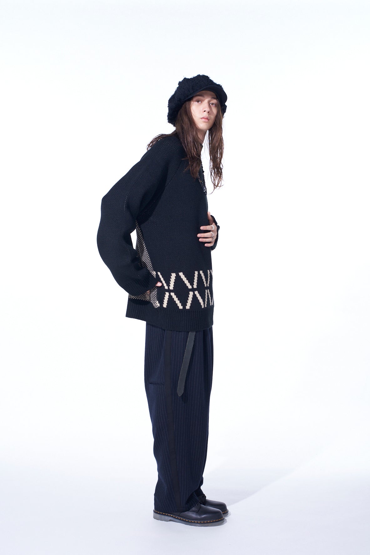 Bulky Wool Bird's Eye Reversible High Neck Knit Sweater - Cozy Winter Pullover for Women, Perfect for Cold Weather & Casual Outings